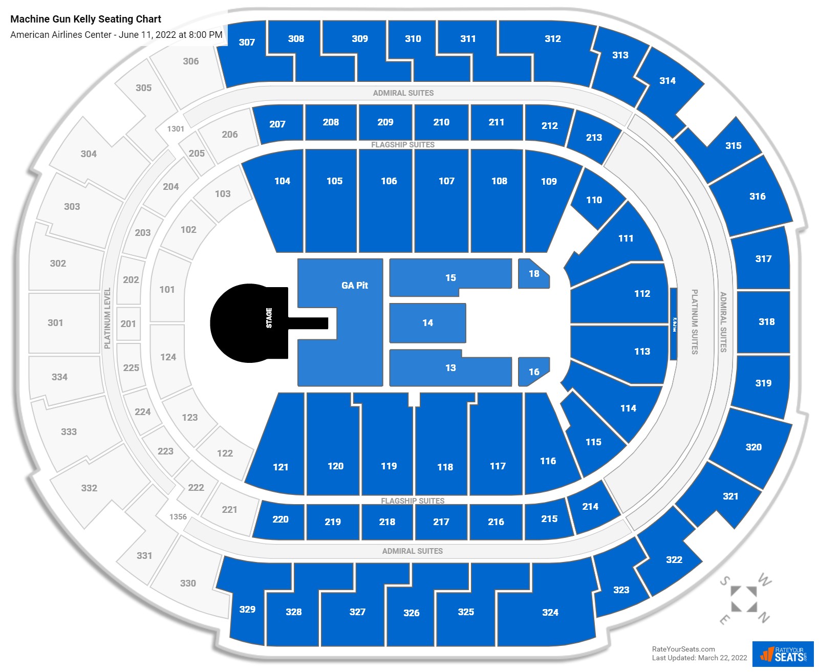 Machine Gun Kelly seating chart American Airlines Center