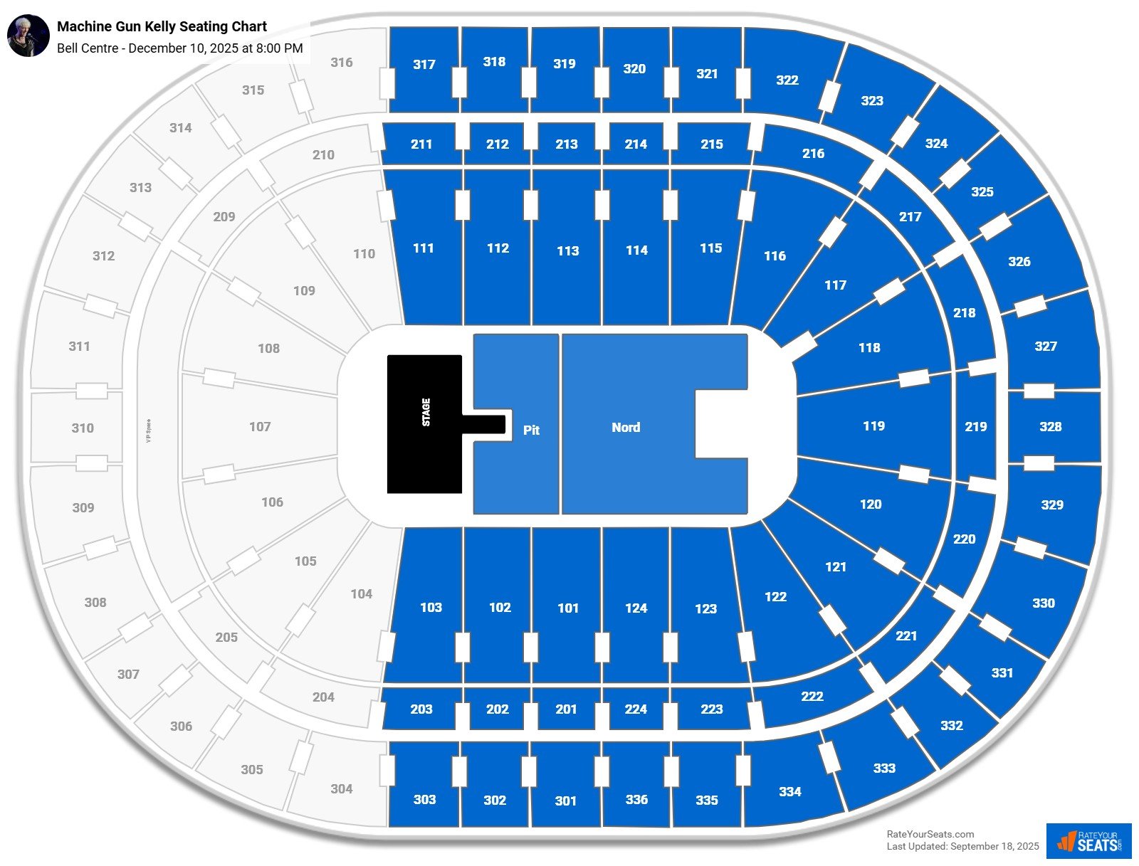 Machine Gun Kelly seating chart Bell Centre