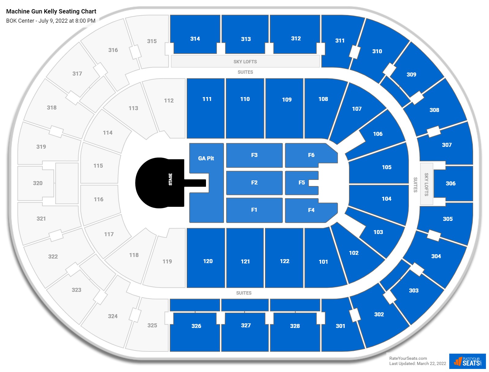Machine Gun Kelly seating chart BOK Center