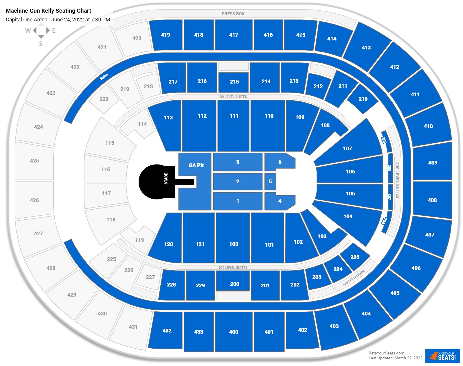 Machine Gun Kelly seating chart Capital One Arena