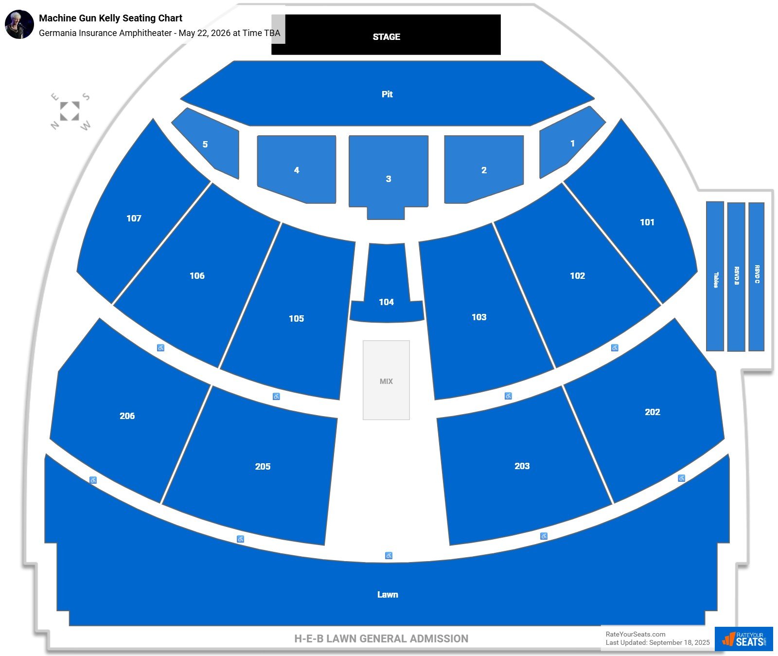Machine Gun Kelly seating chart Germania Insurance Amphitheater