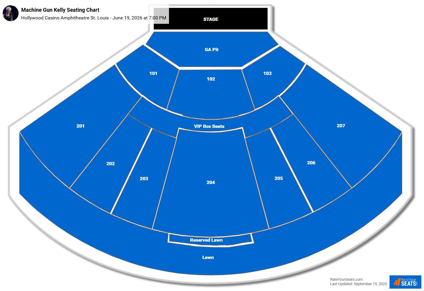 Machine Gun Kelly seating chart Hollywood Casino Amphitheatre St. Louis