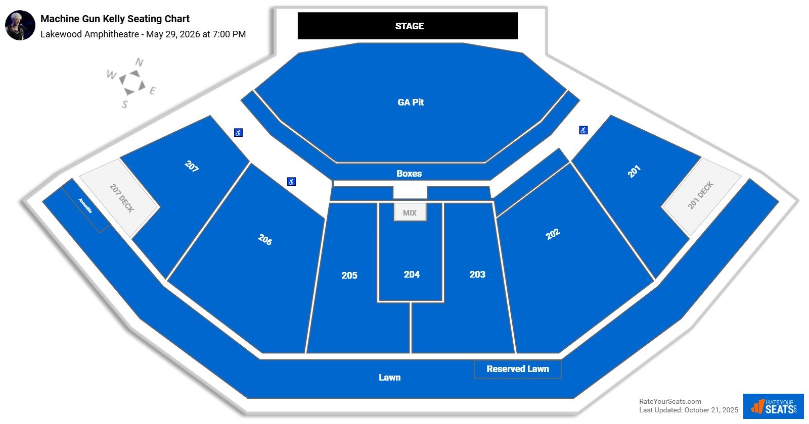 Machine Gun Kelly seating chart Lakewood Amphitheatre