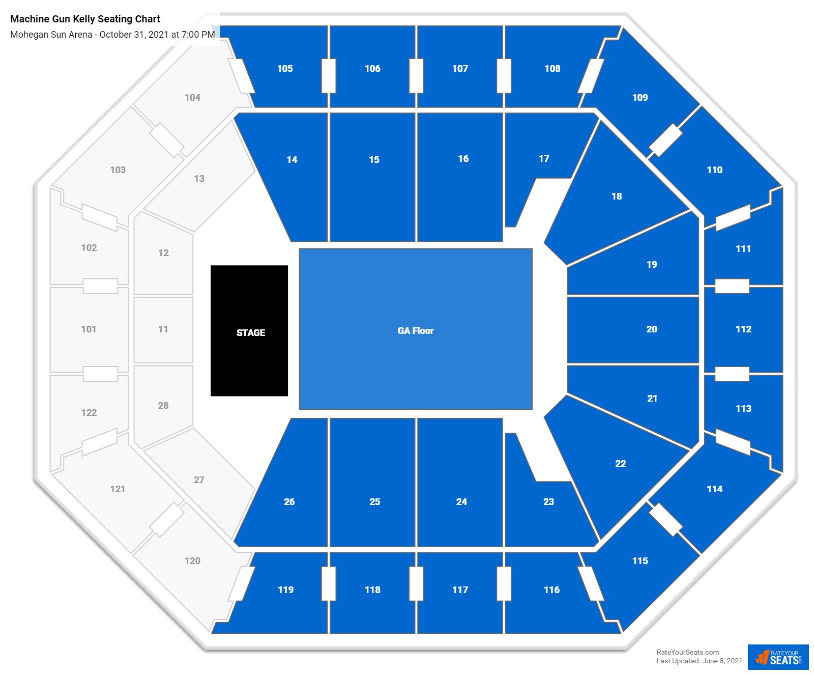 Machine Gun Kelly seating chart Mohegan Sun Arena