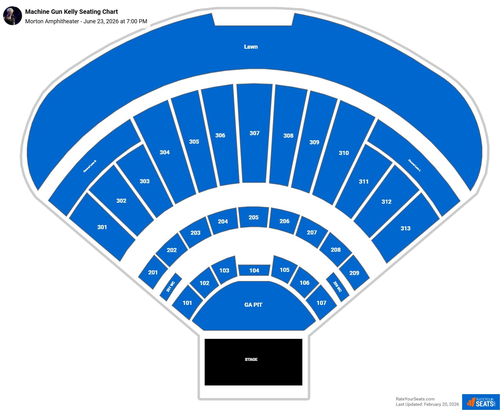 Machine Gun Kelly seating chart Morton Amphitheater