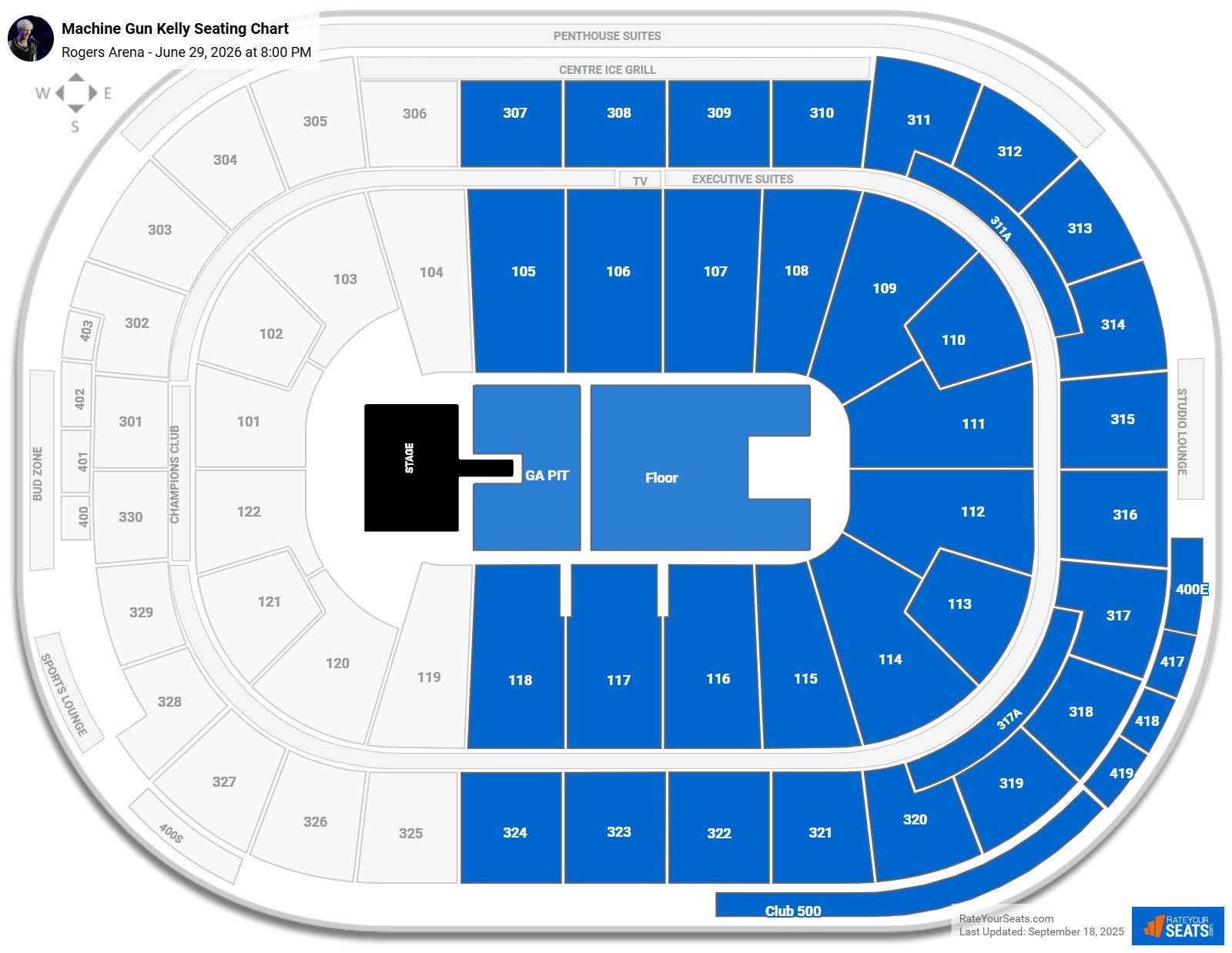 Machine Gun Kelly seating chart Rogers Arena
