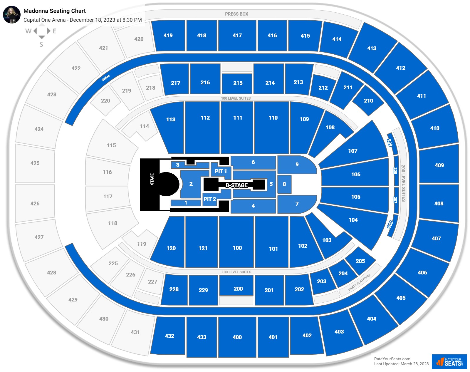 Madonna seating chart Capital One Arena