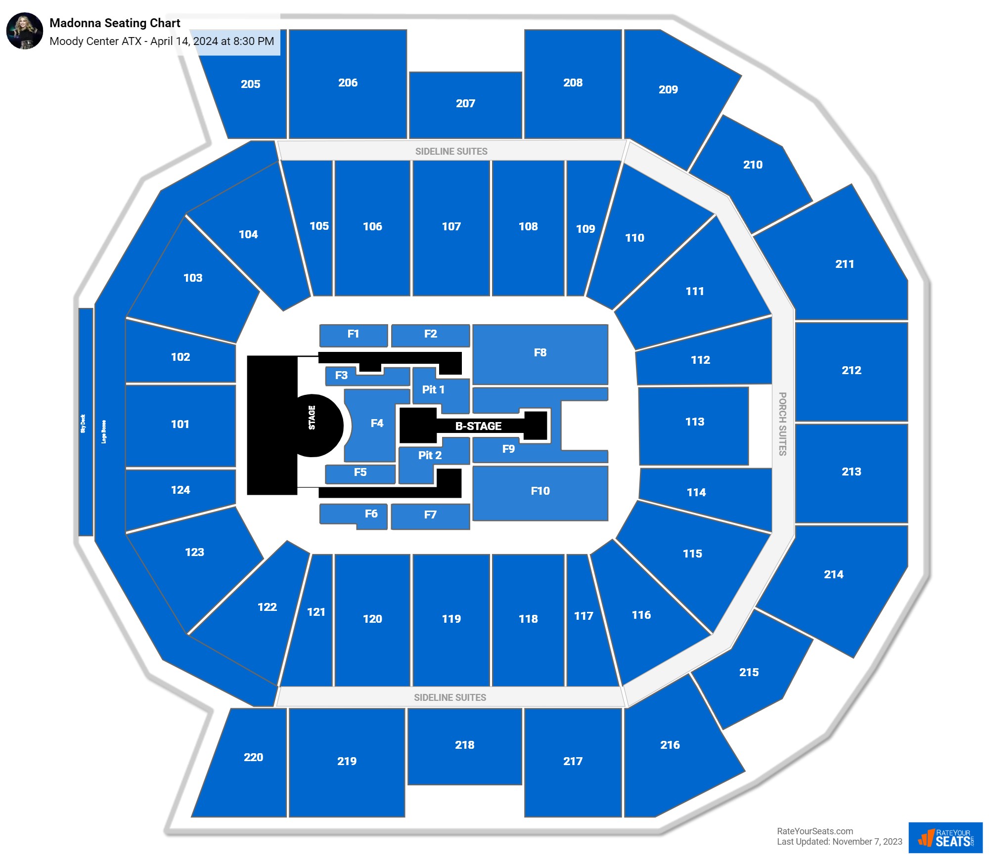 Madonna seating chart Moody Center ATX