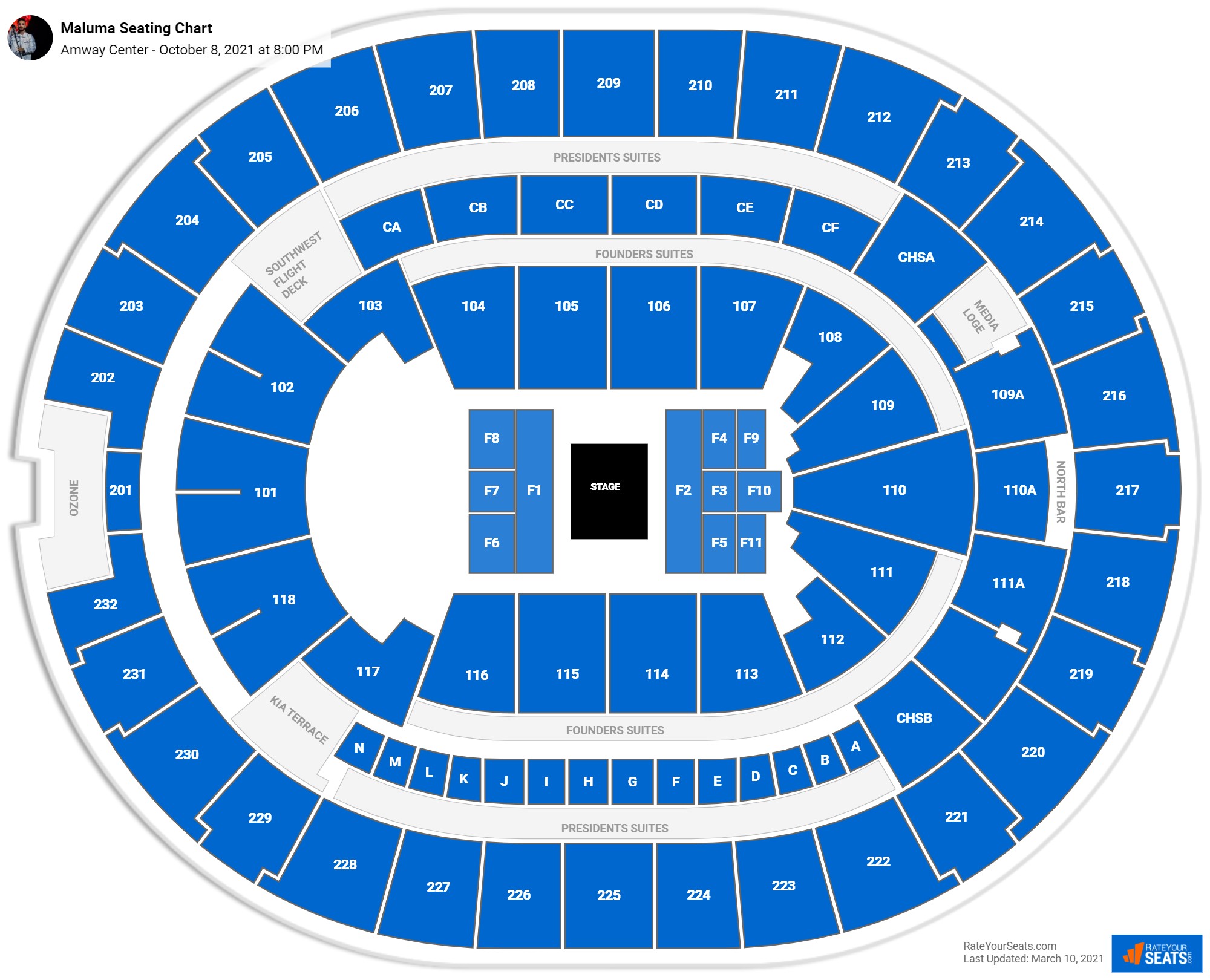 Maluma seating chart Amway Center