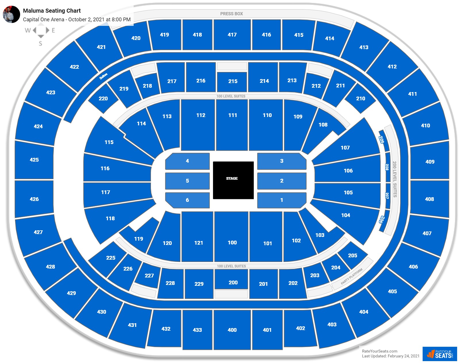 Maluma seating chart Capital One Arena