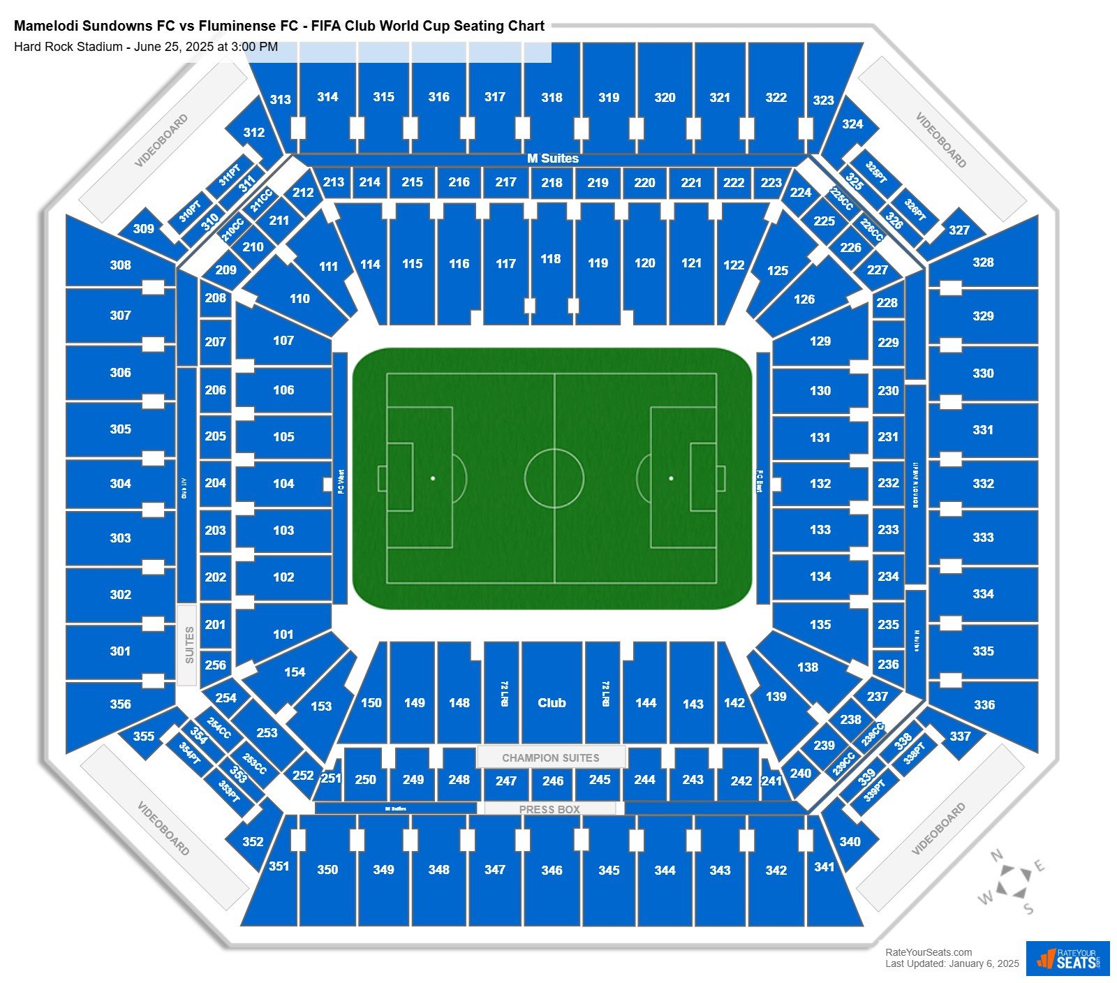 Mamelodi Sundowns FC vs Fluminense FC - FIFA Club World Cup seating chart Hard Rock Stadium