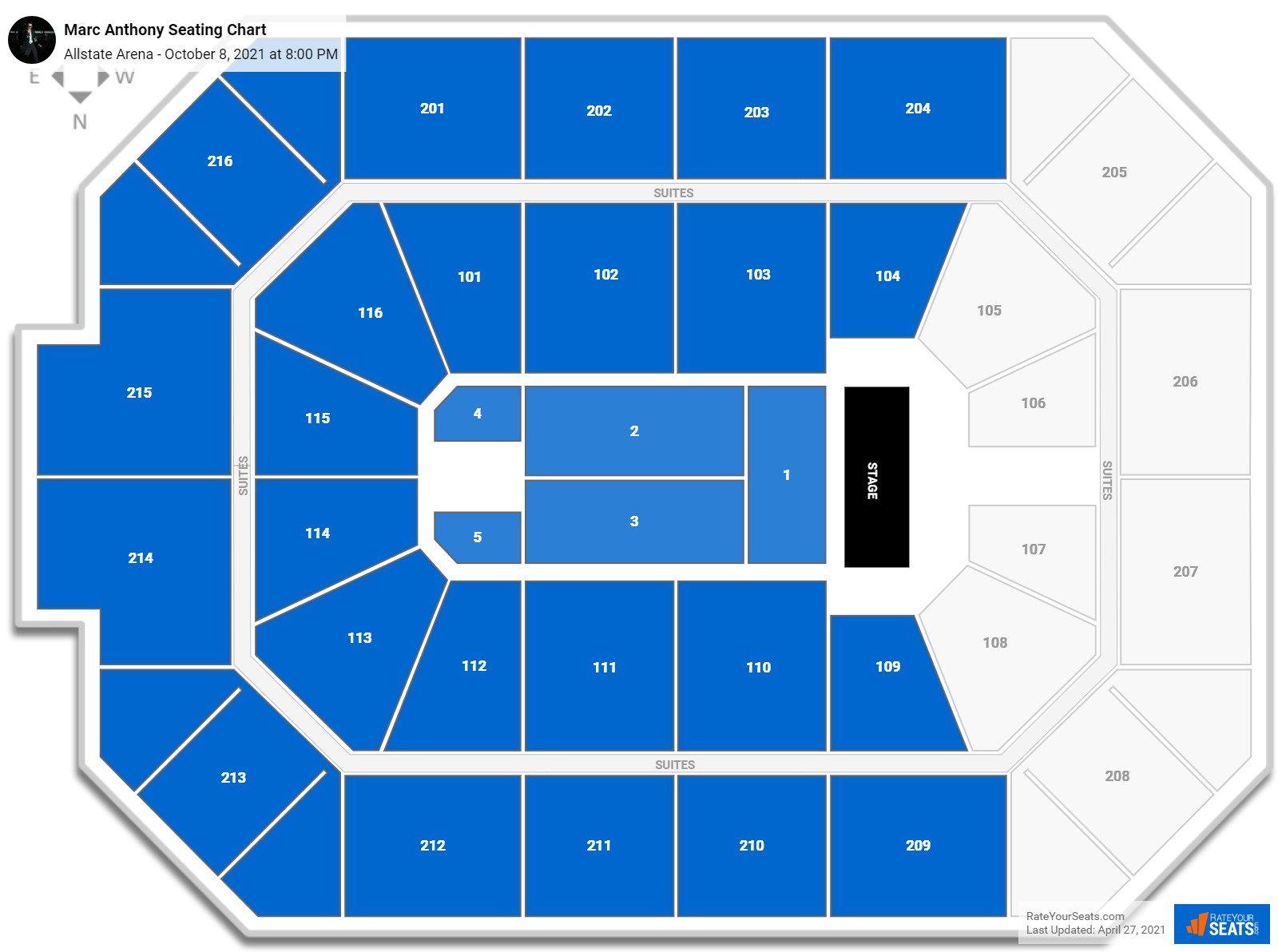Marc Anthony seating chart Allstate Arena