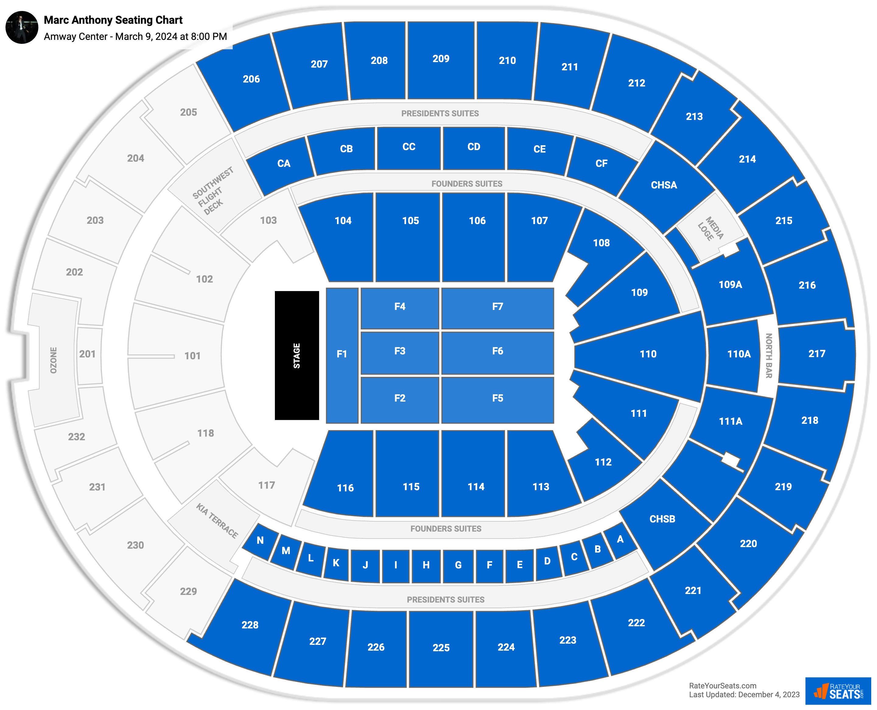 Kia Center Concert Seating Chart