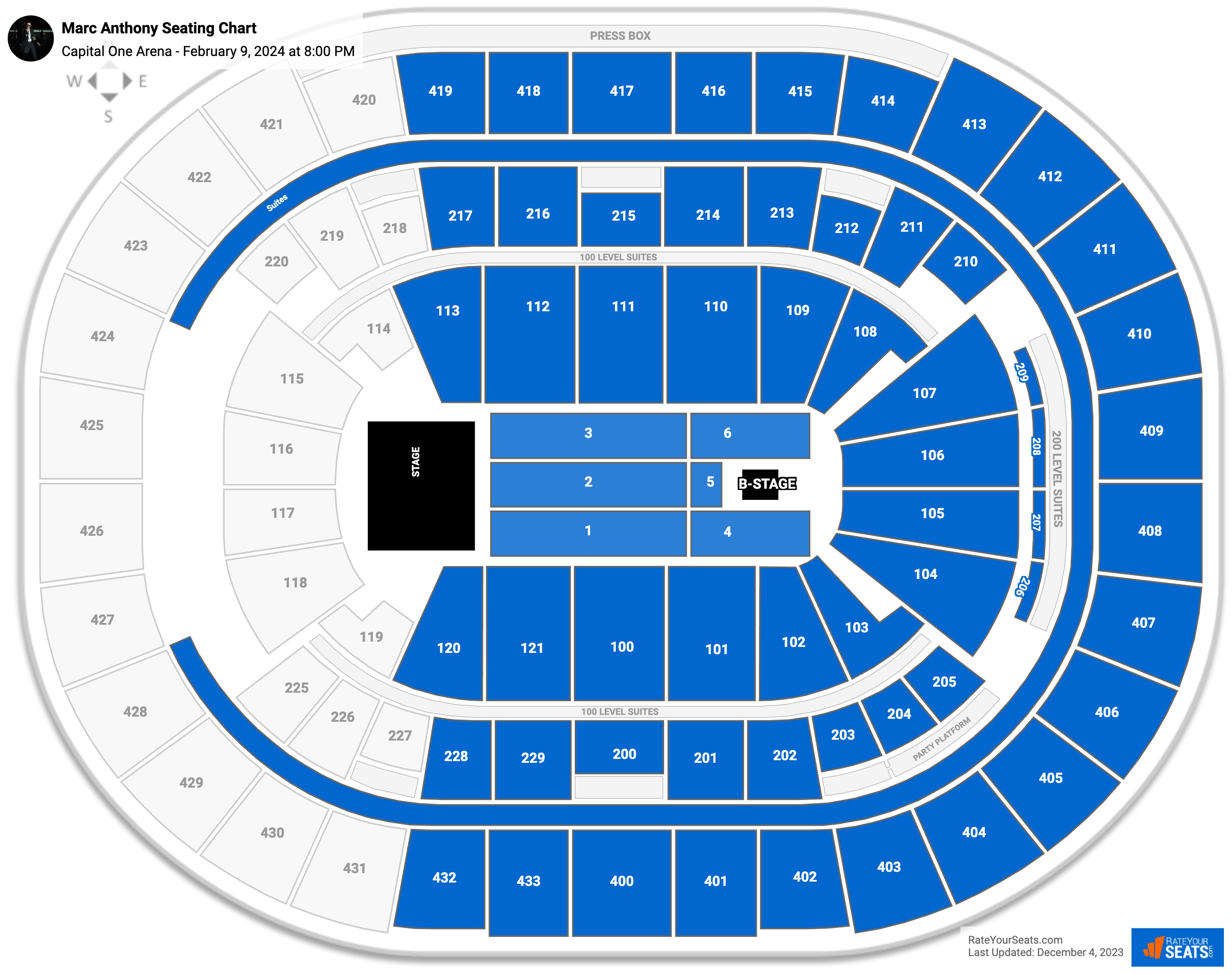 Marc Anthony seating chart Capital One Arena