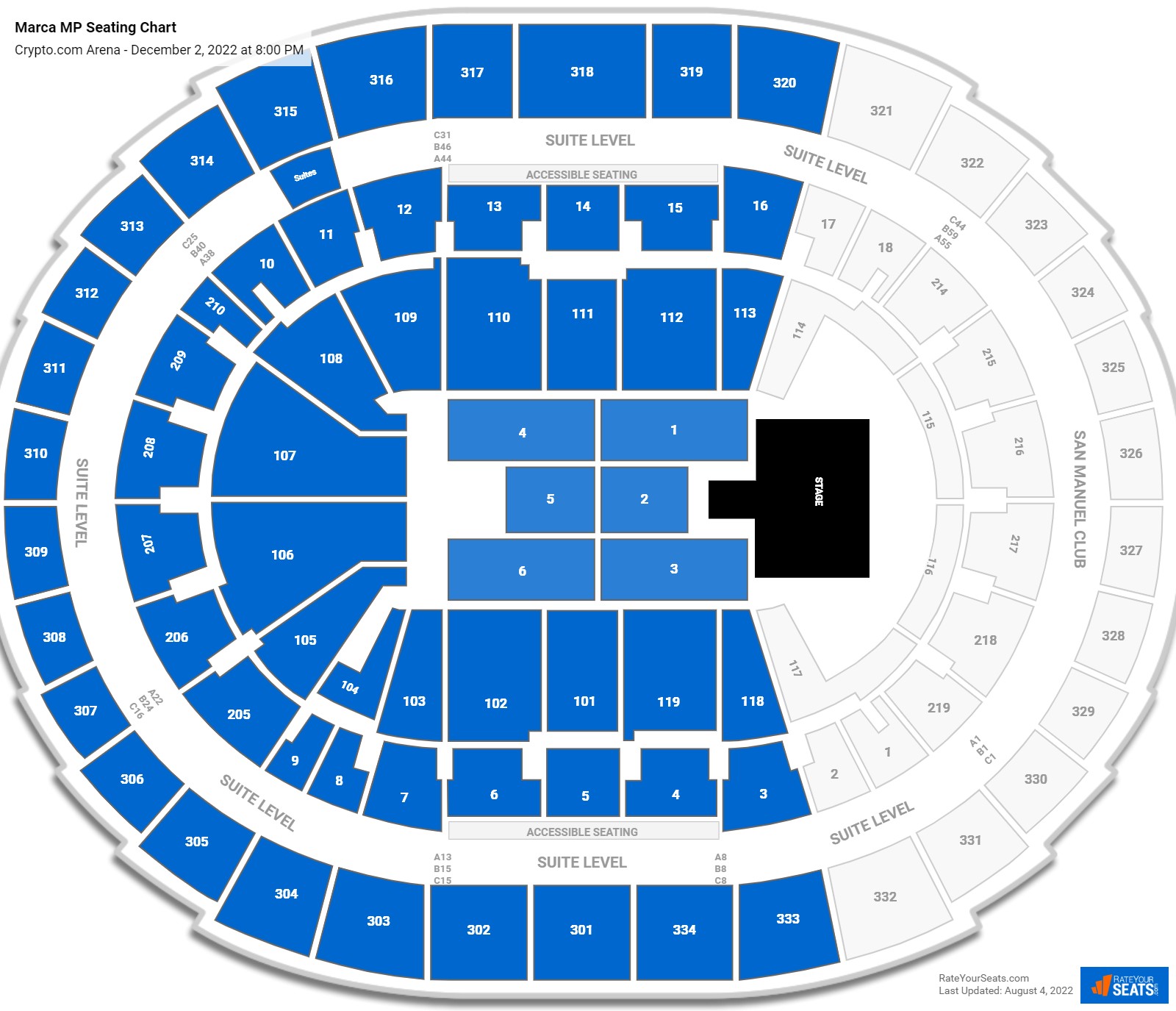 crypto.com arena concert seating chart