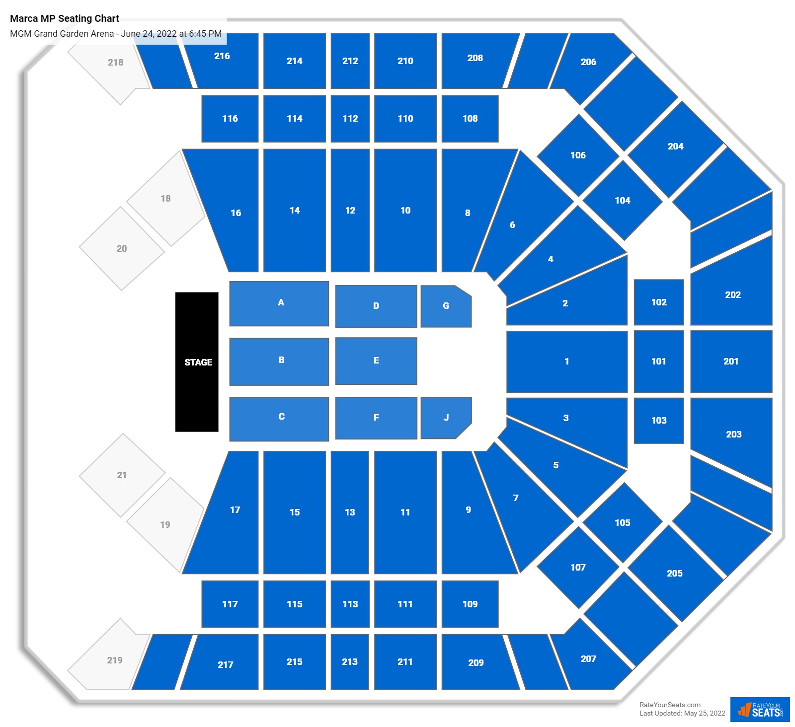 Marca MP seating chart MGM Grand Garden Arena