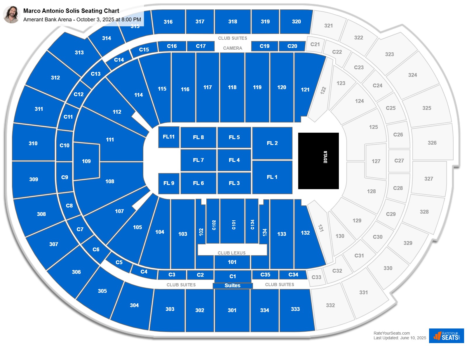 Marco Antonio Solis seating chart Amerant Bank Arena
