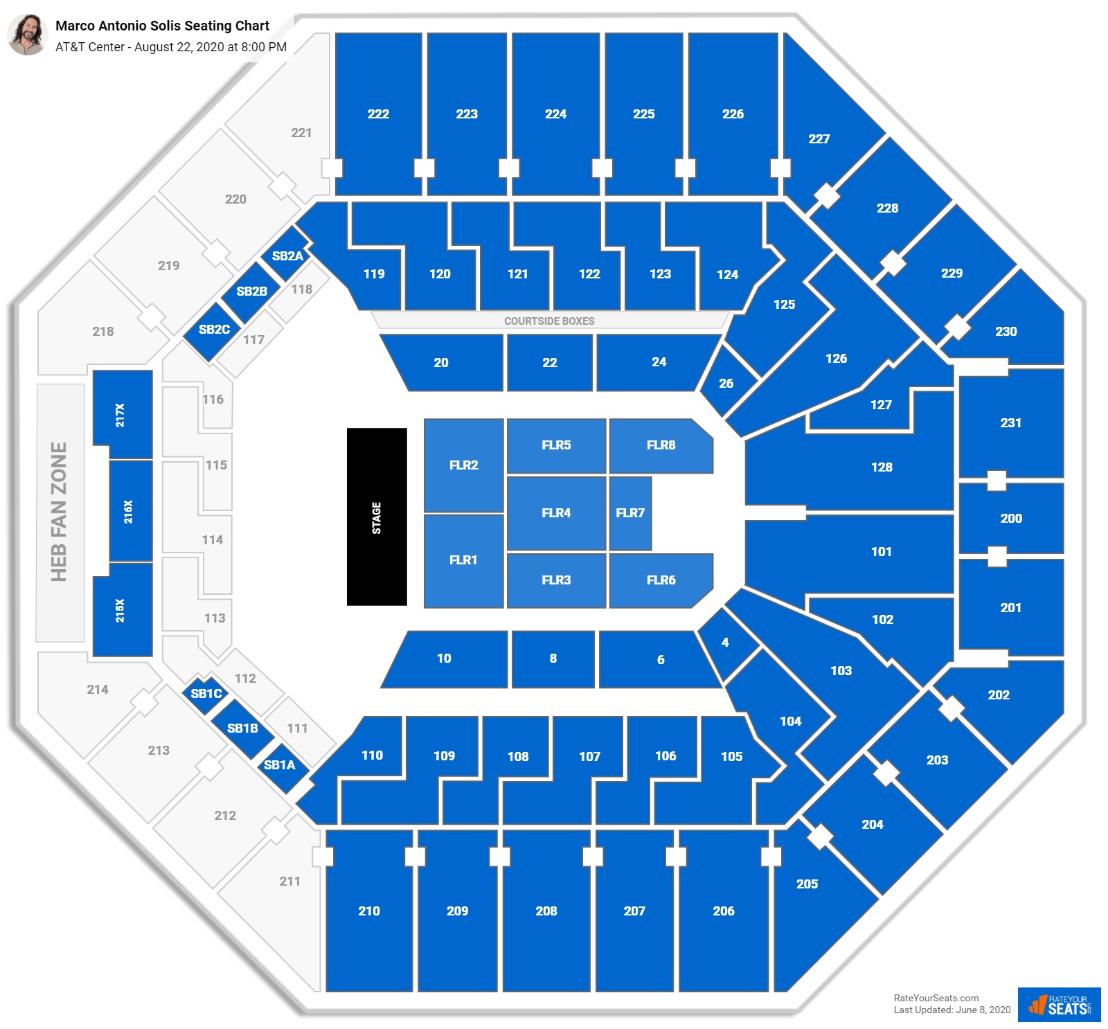 Marco Antonio Solis seating chart AT&T Center