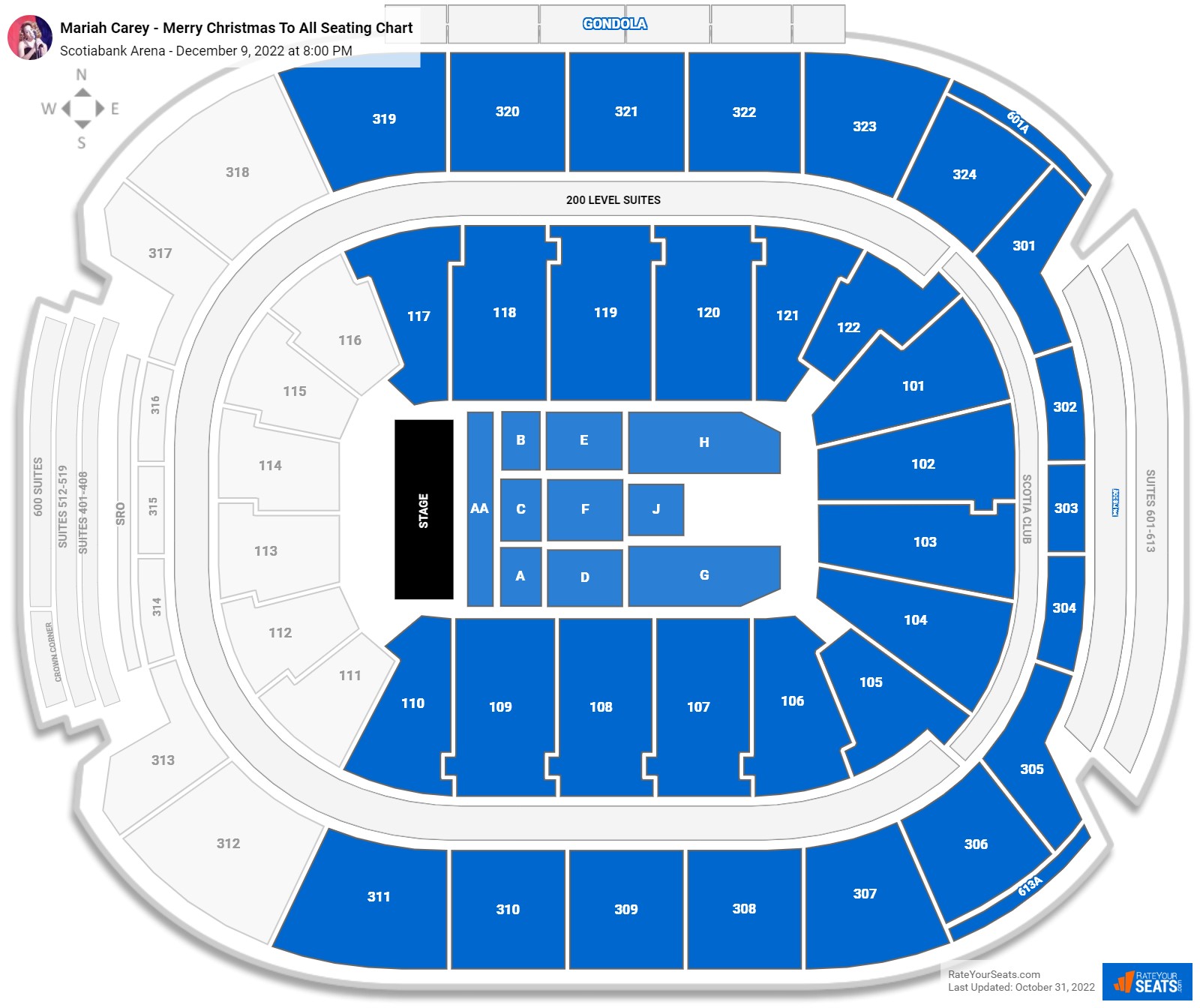 Mariah Carey - Merry Christmas To All seating chart Scotiabank Arena