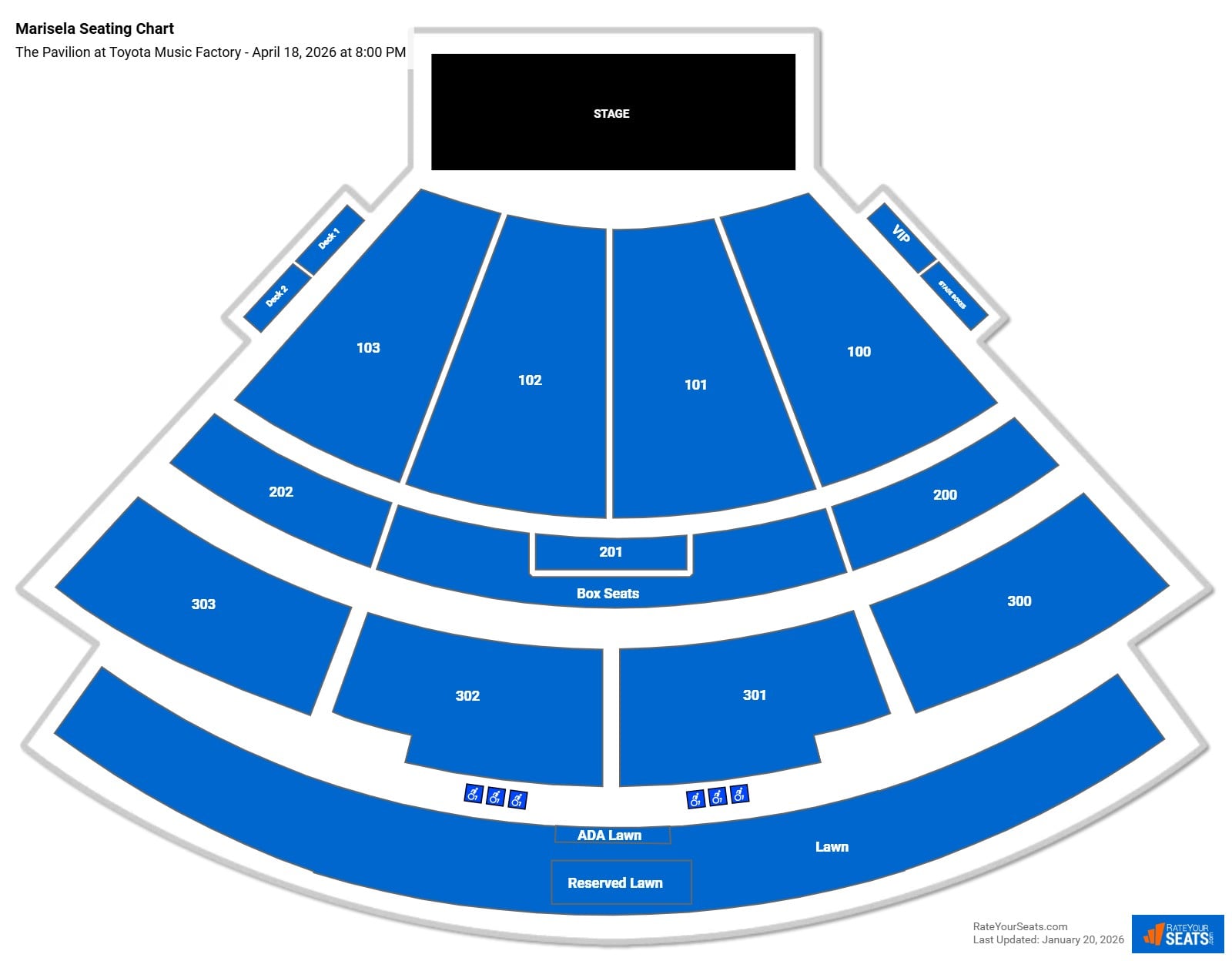Marisela seating chart The Pavilion at Toyota Music Factory