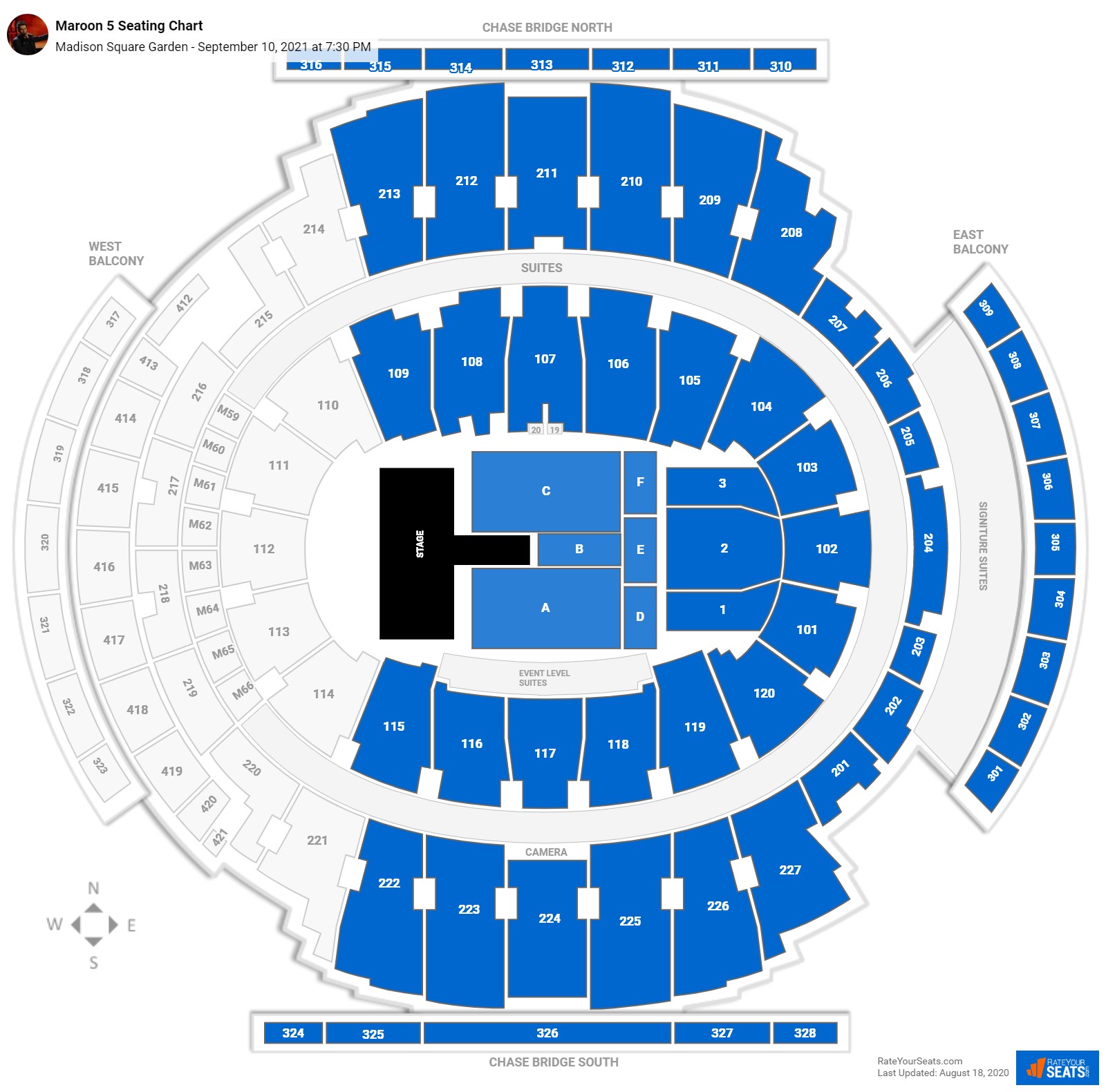 Square Garden Concert Seating Chart View