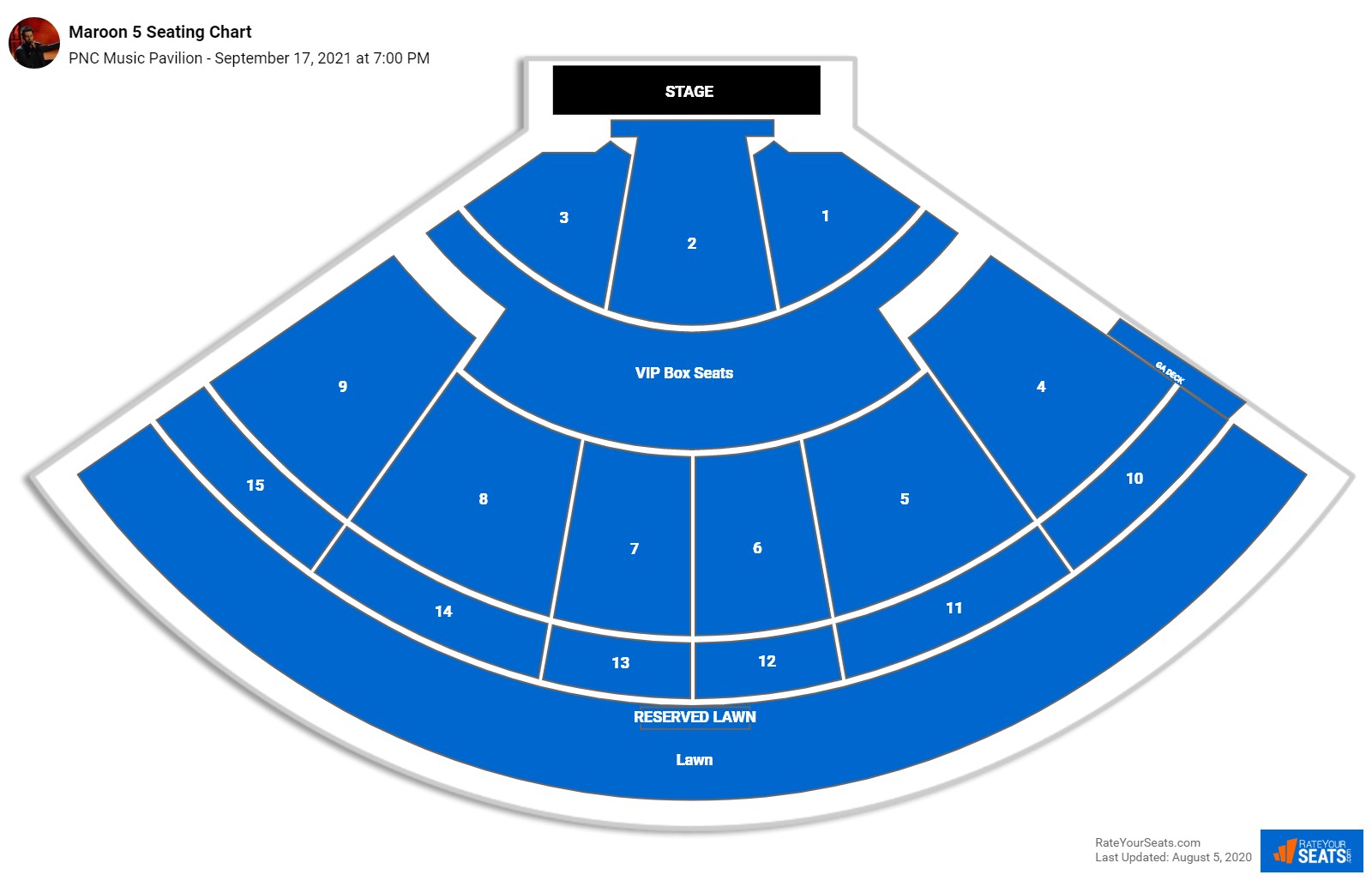 Maroon 5 seating chart PNC Music Pavilion
