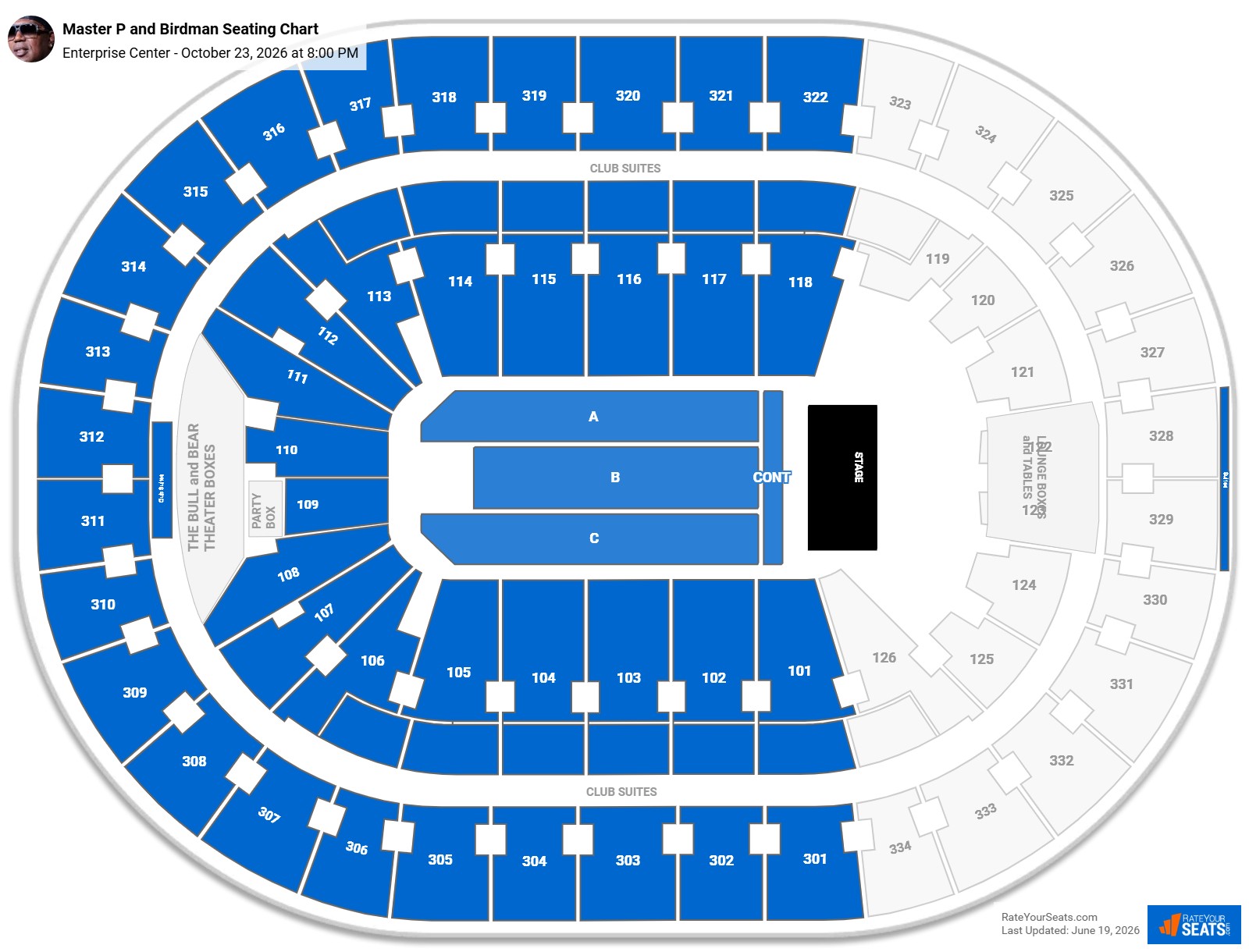 Enterprise Center Concert Seating Chart - RateYourSeats.com