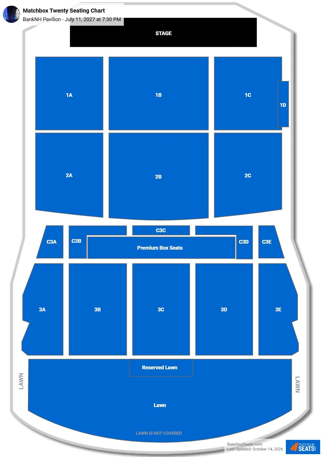 Matchbox Twenty Seating Chart at BankNH Pavilion