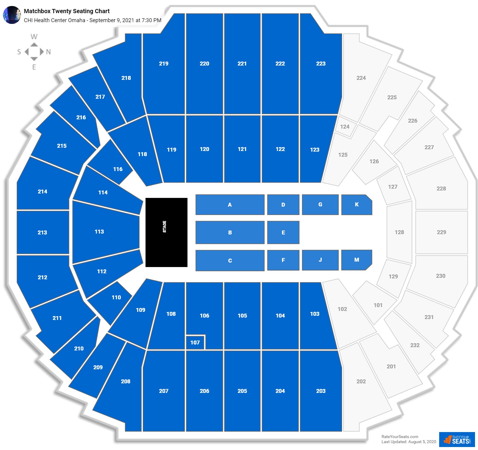 Matchbox Twenty seating chart CHI Health Center Omaha