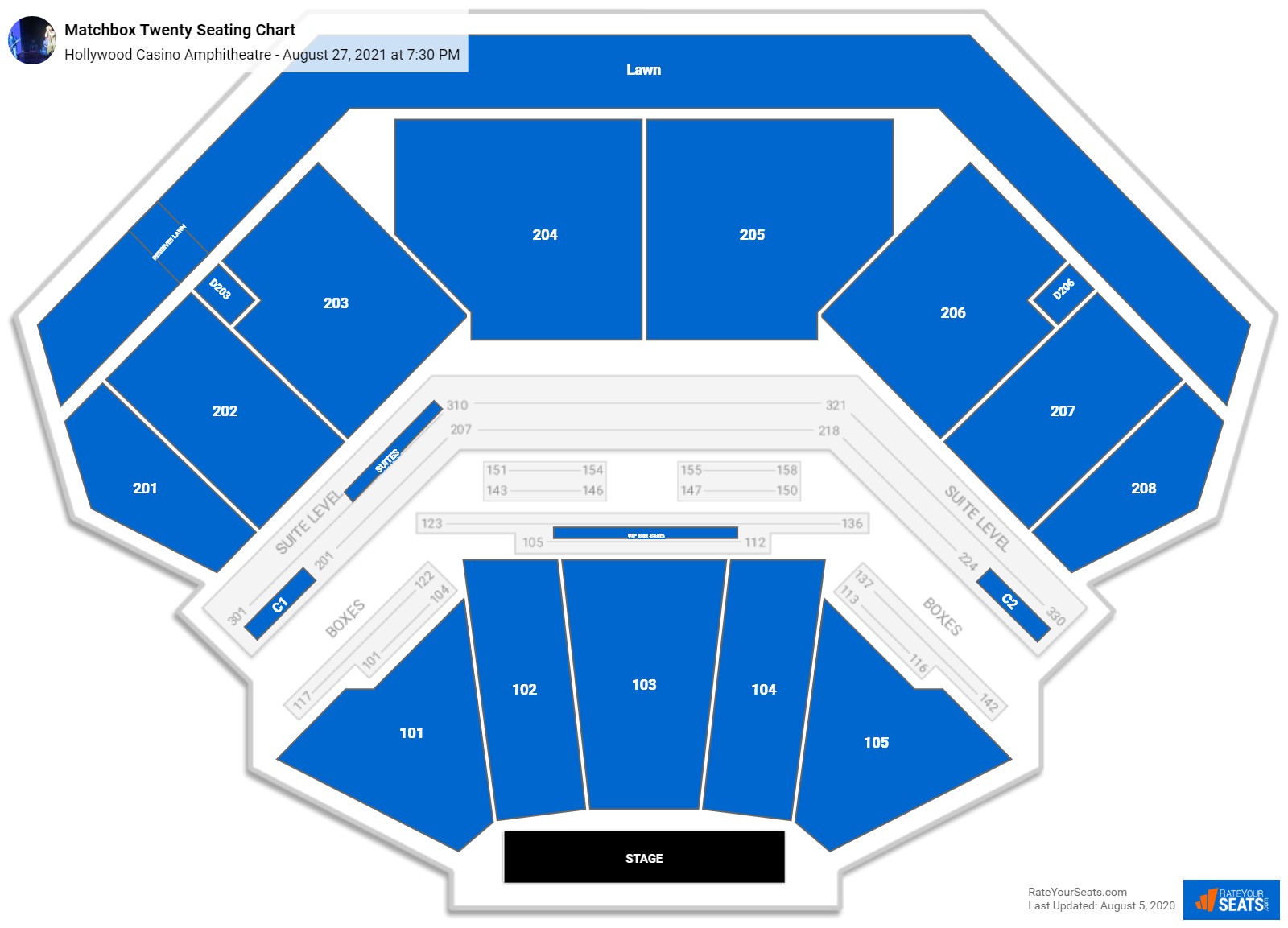 Matchbox Twenty seating chart Hollywood Casino Amphitheatre