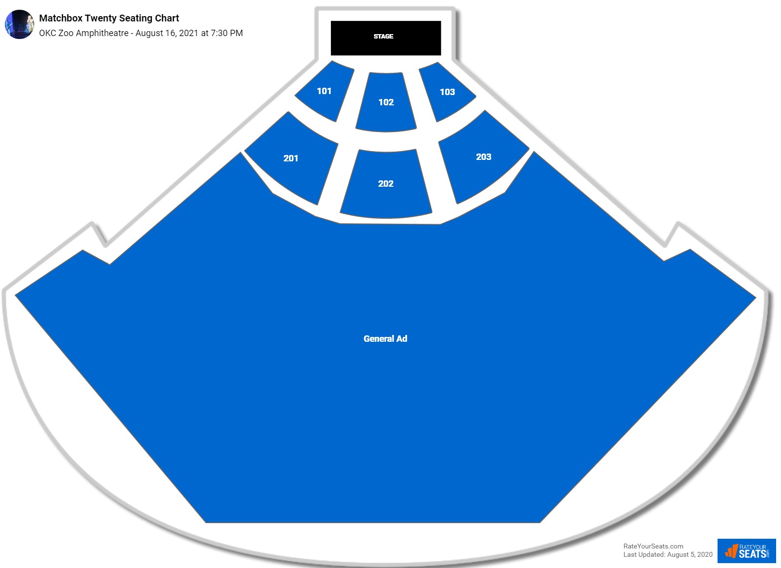 Matchbox Twenty seating chart OKC Zoo Amphitheatre