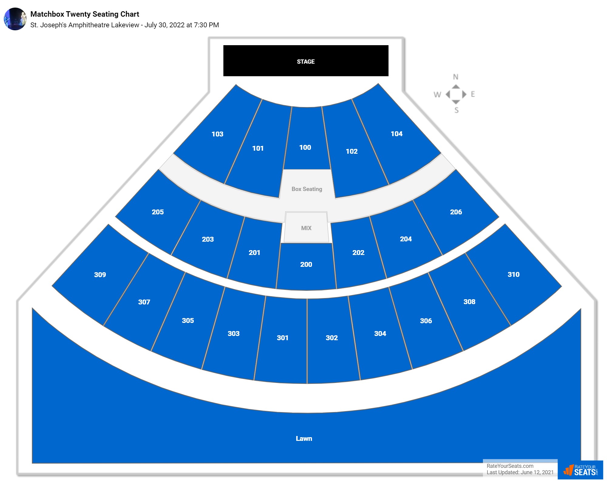 Matchbox Twenty seating chart St. Joseph