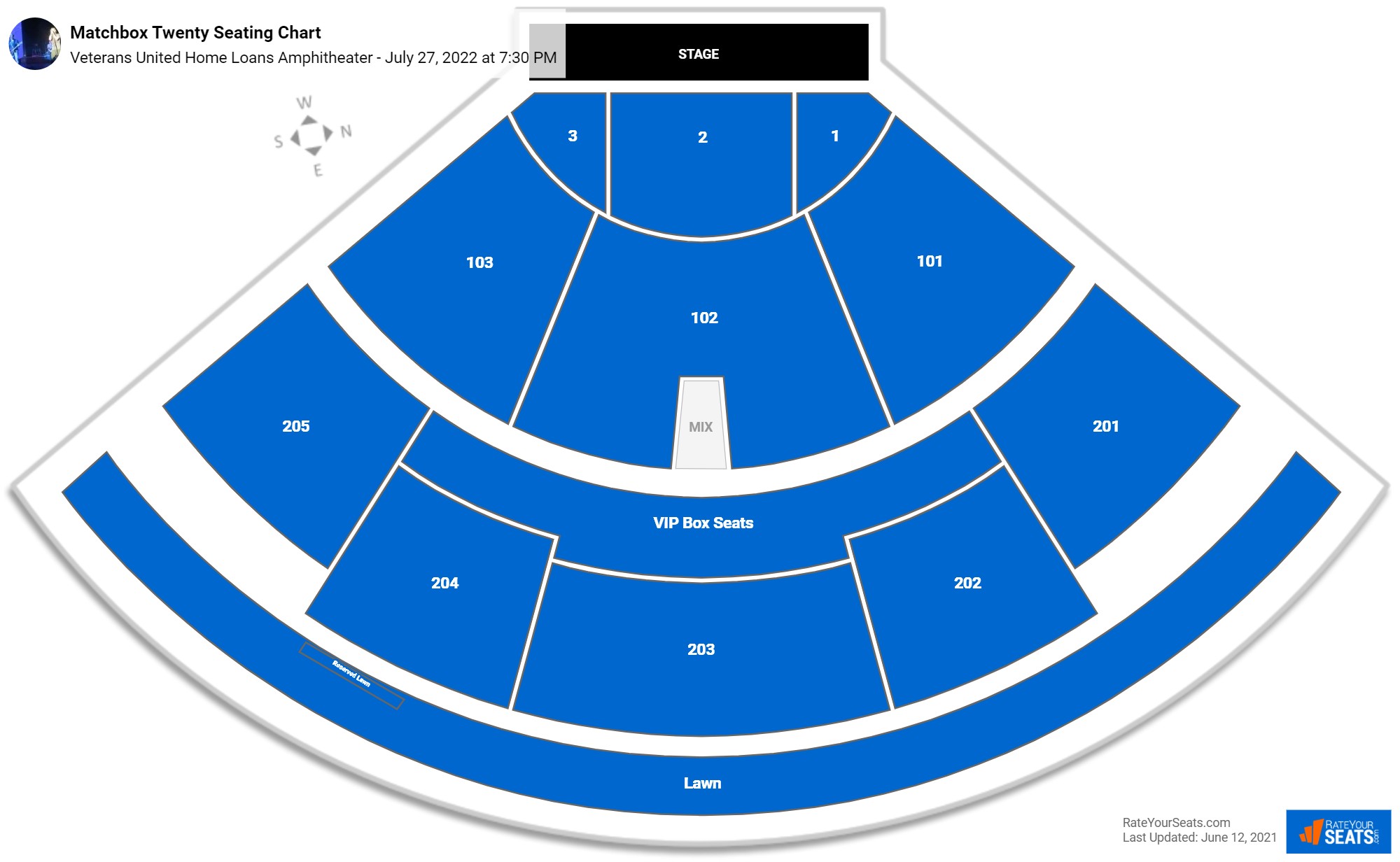 Matchbox Twenty seating chart Veterans United Home Loans Amphitheater