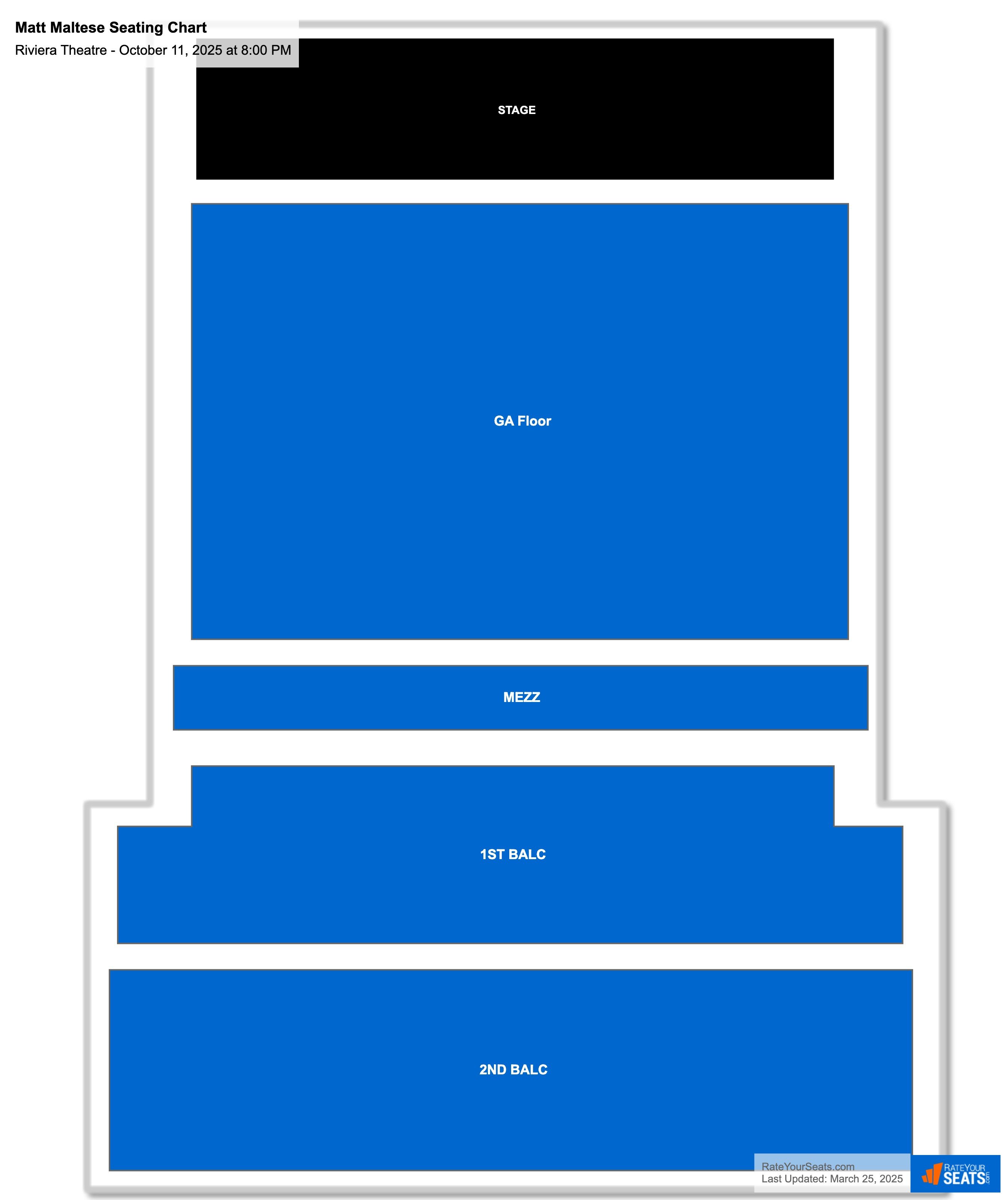 Matt Maltese seating chart Riviera Theatre