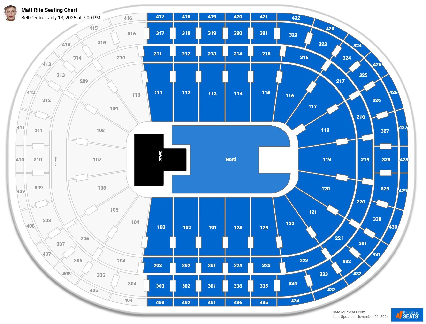 Matt Rife seating chart Bell Centre