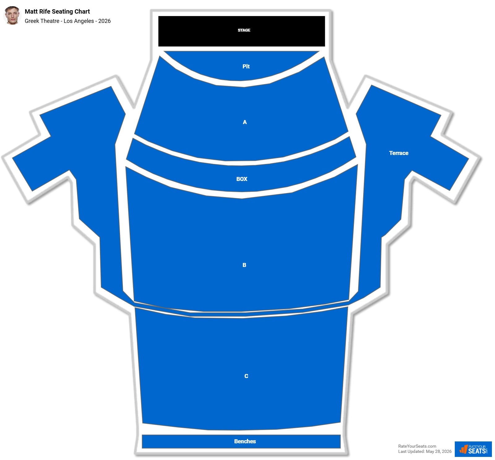 Matt Rife Seating Chart at Greek Theatre - Los Angeles
