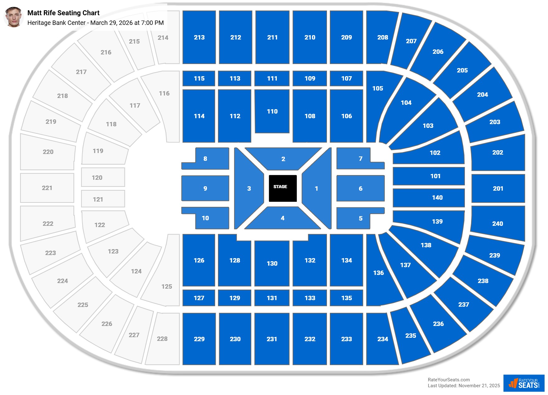 Matt Rife seating chart Heritage Bank Center