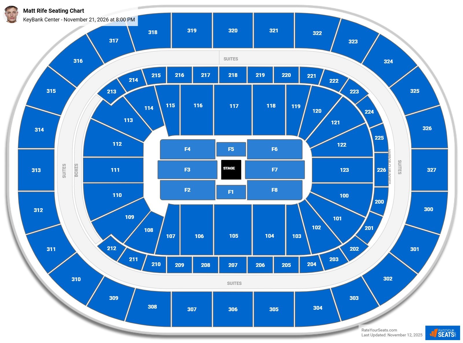 Matt Rife seating chart KeyBank Center