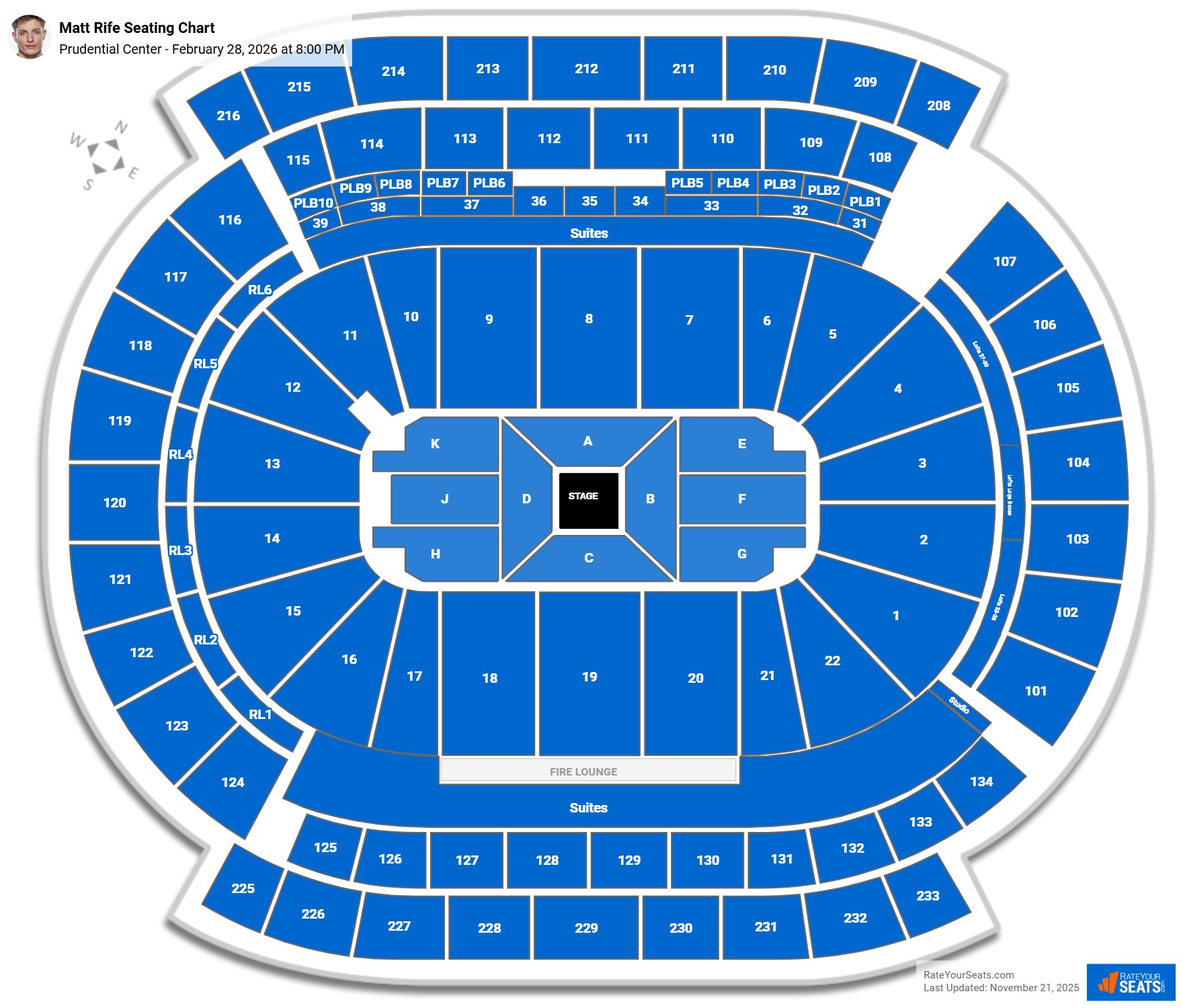 Matt Rife seating chart Prudential Center