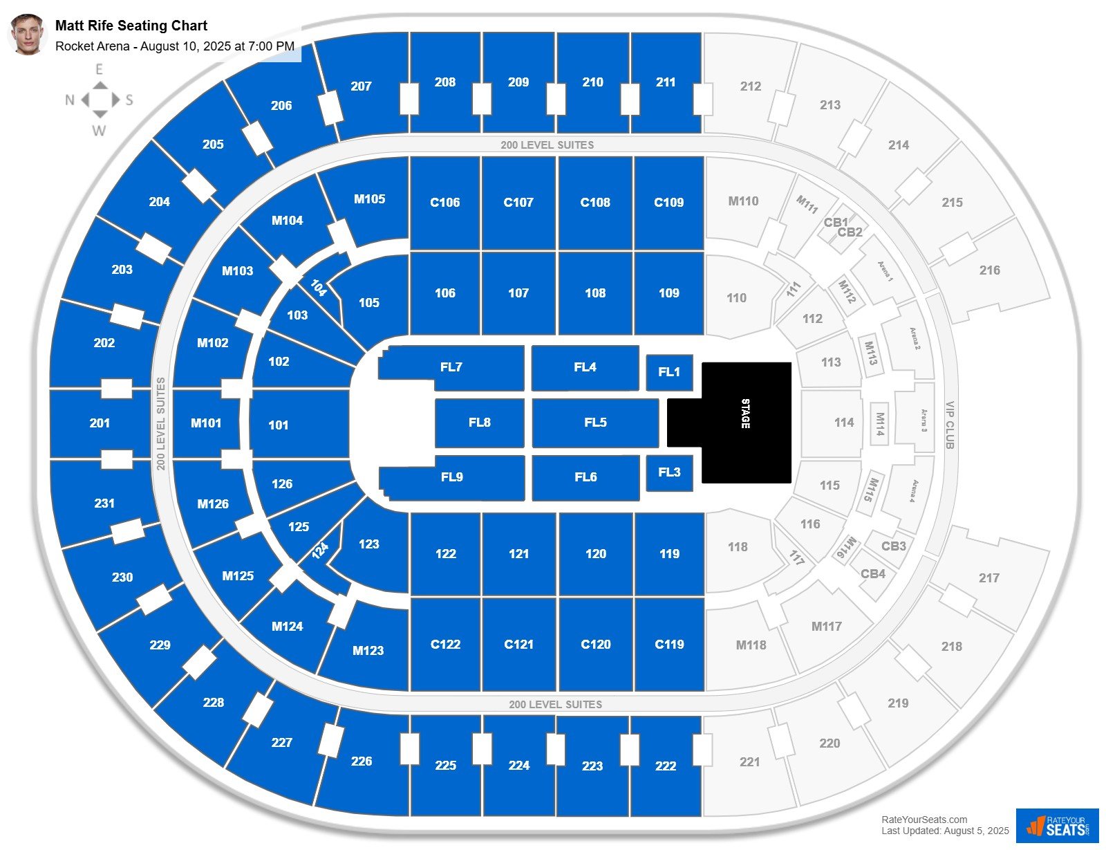 Matt Rife seating chart Rocket Arena