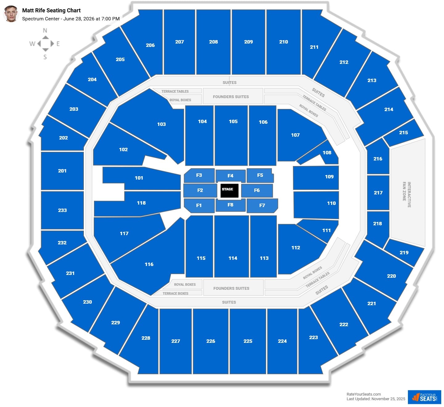 Matt Rife seating chart Spectrum Center