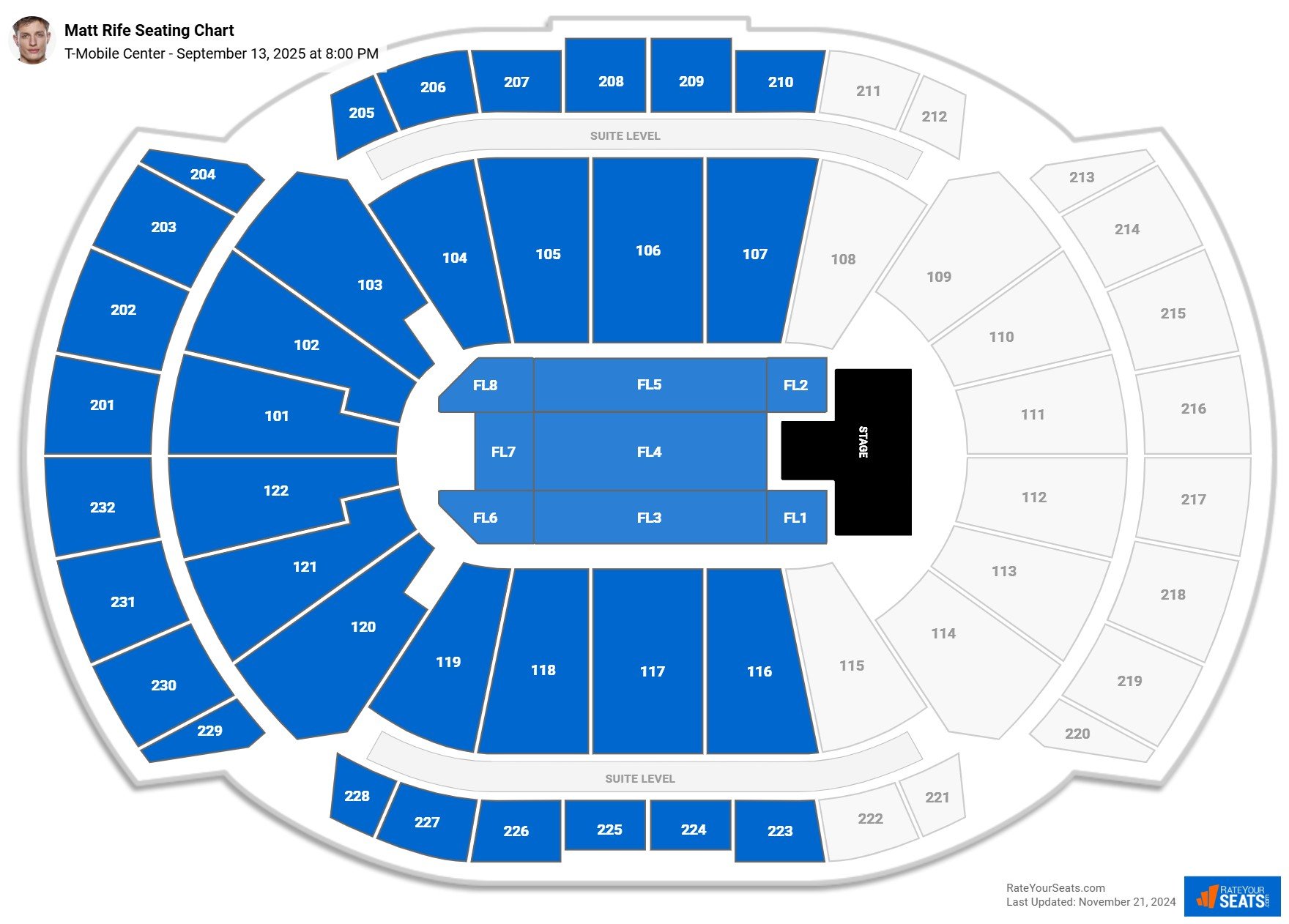 Matt Rife seating chart T-Mobile Center