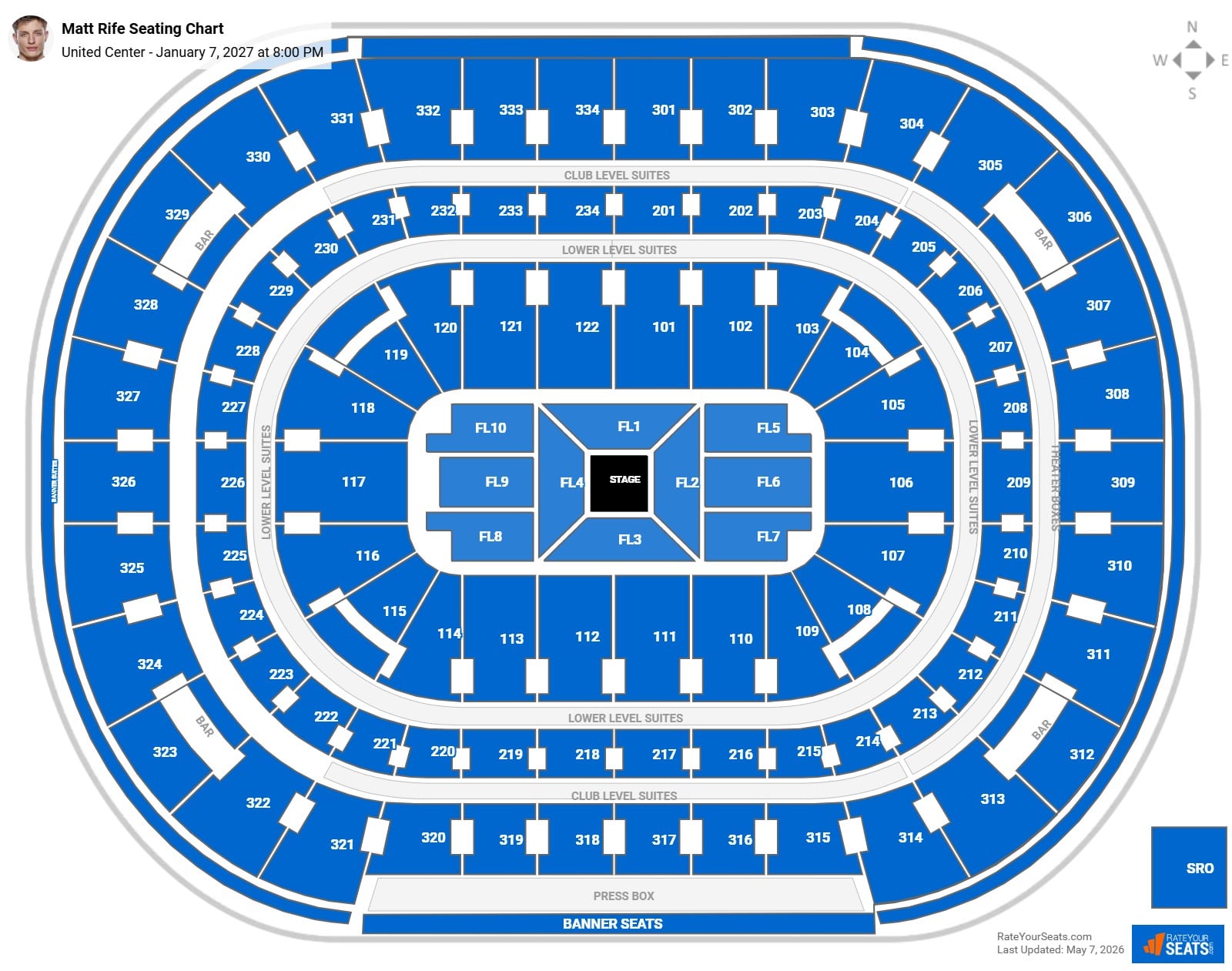 Matt Rife (Rescheduled from 10/25/2026) Seating Chart at United Center