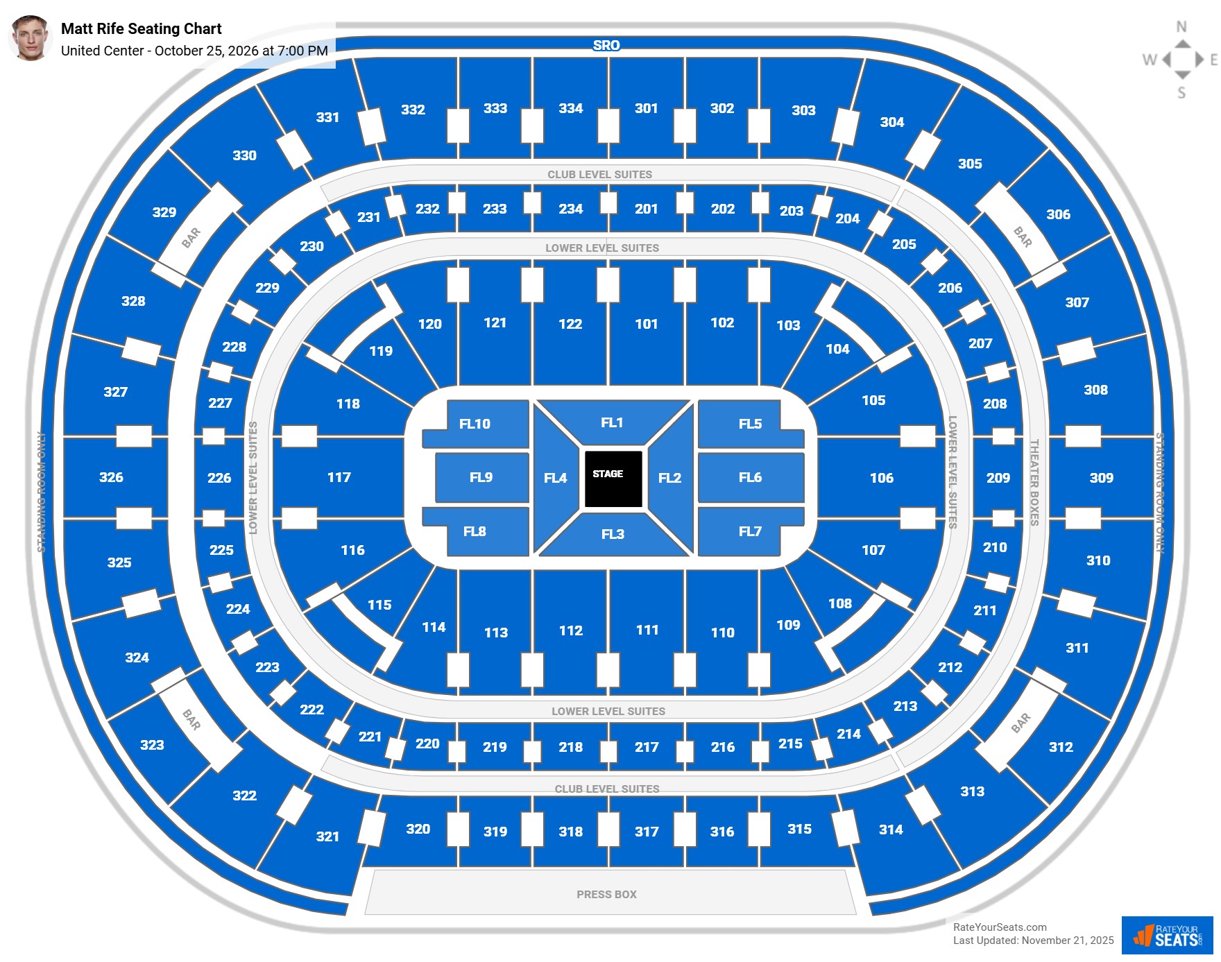 Matt Rife seating chart United Center