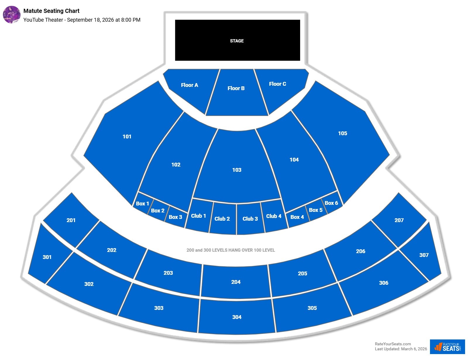 Matute seating chart YouTube Theater
