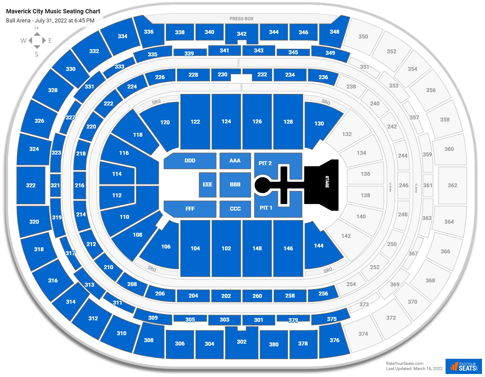 Maverick City Music seating chart Ball Arena