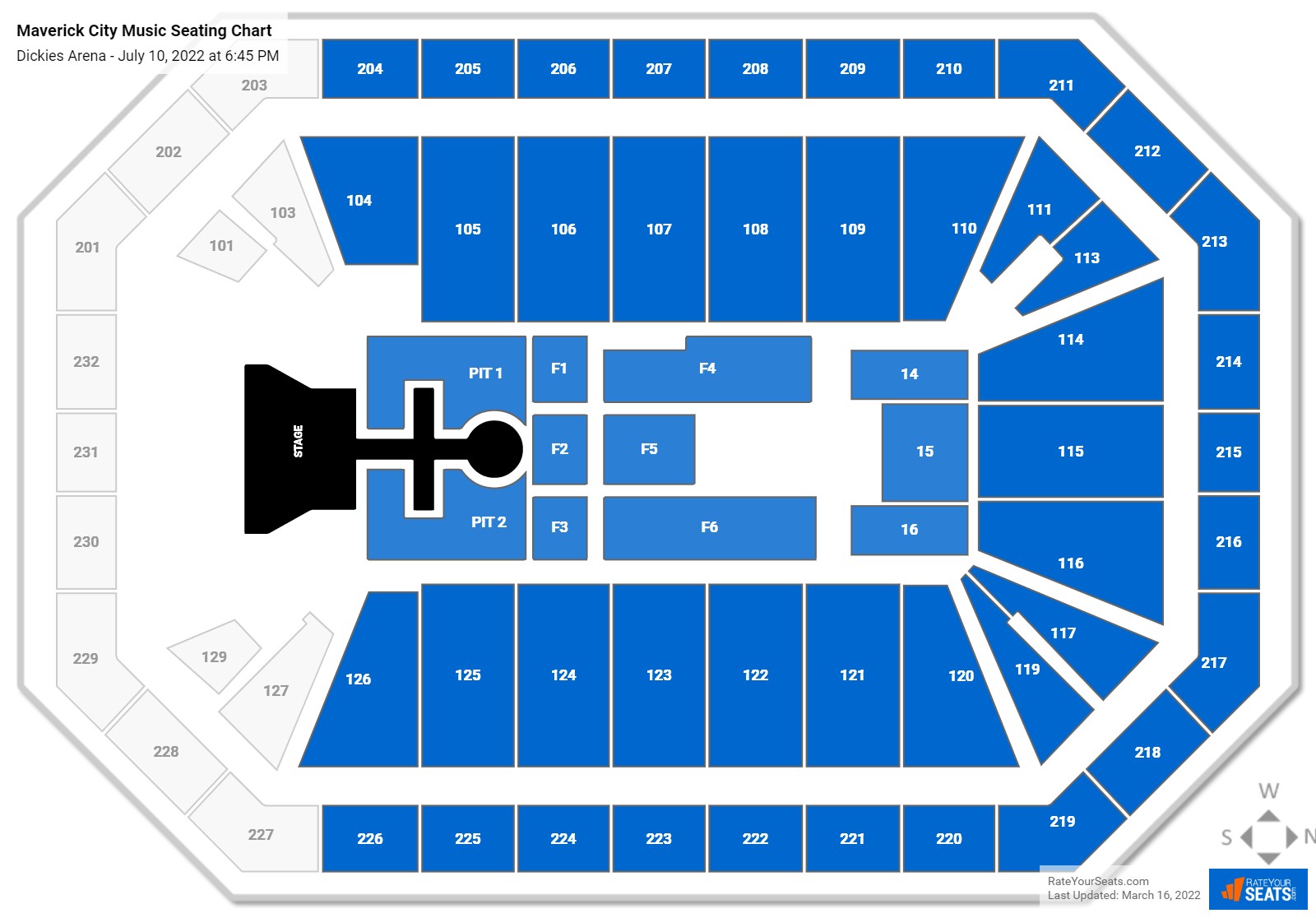 Maverick City Music seating chart Dickies Arena