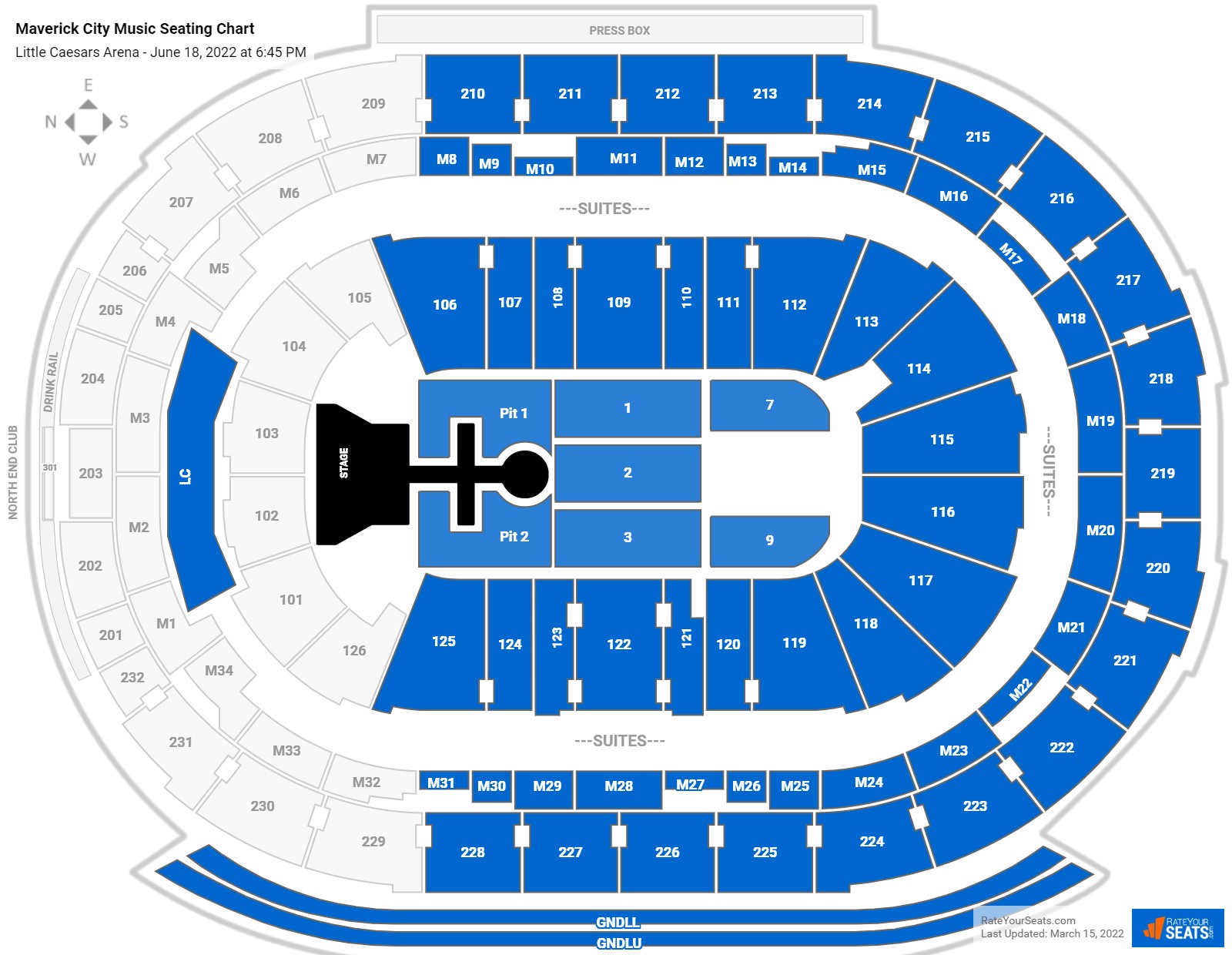 Maverick City Music seating chart Little Caesars Arena