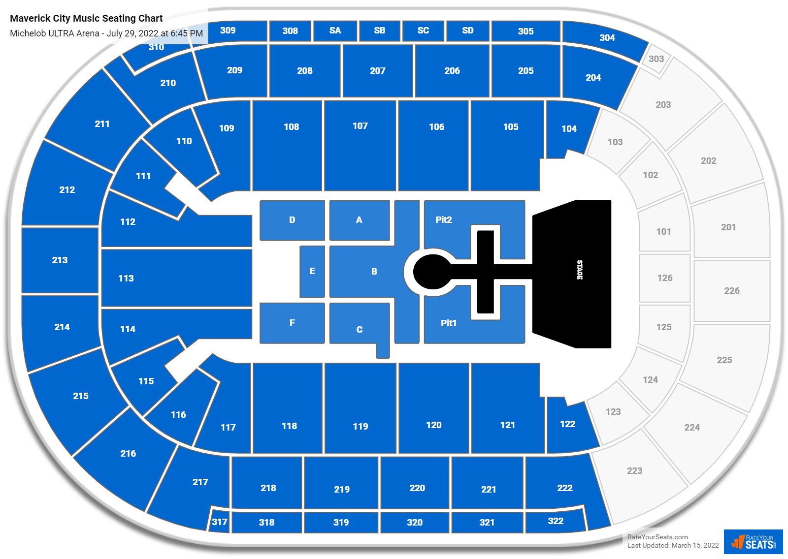 Maverick City Music seating chart Michelob ULTRA Arena
