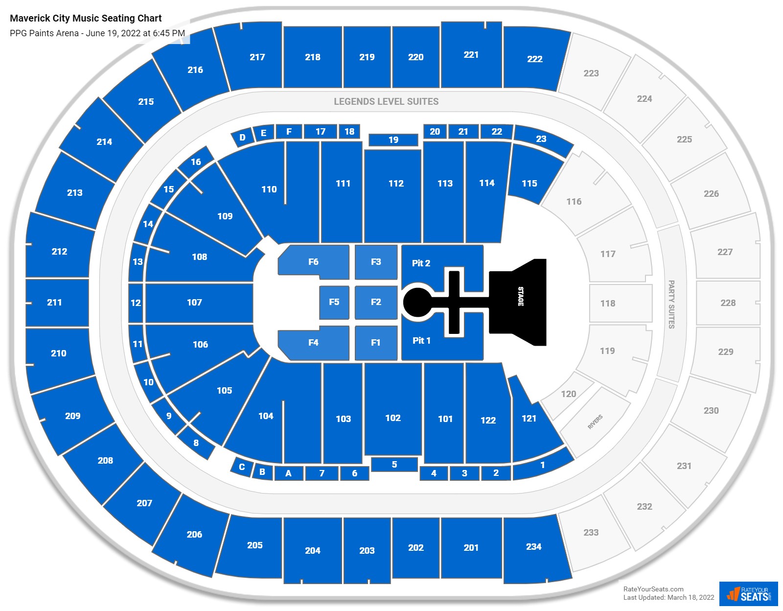 Maverick City Music seating chart PPG Paints Arena